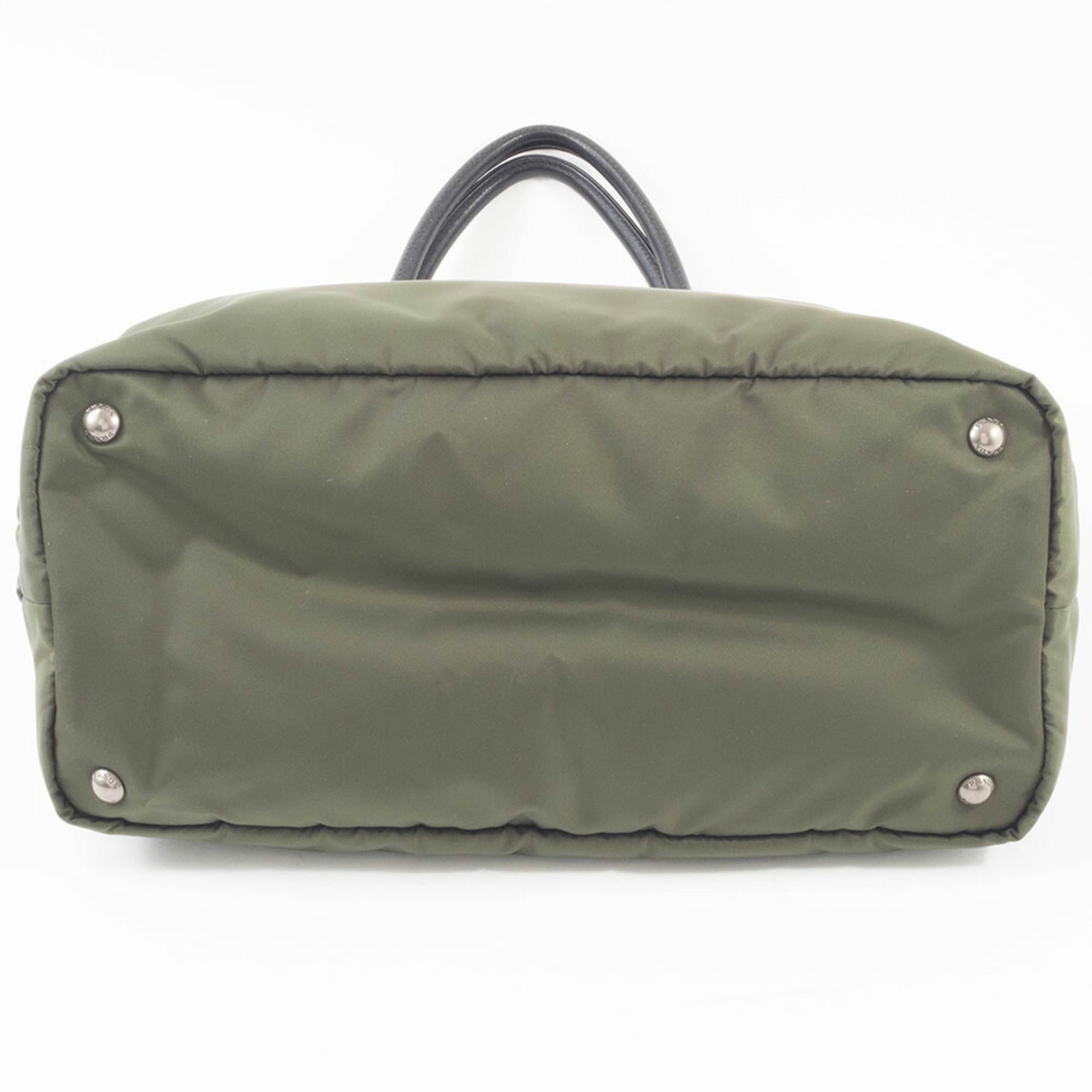 Prada Black Green Khaki Nylon Tote Bag (Pre-Owned)