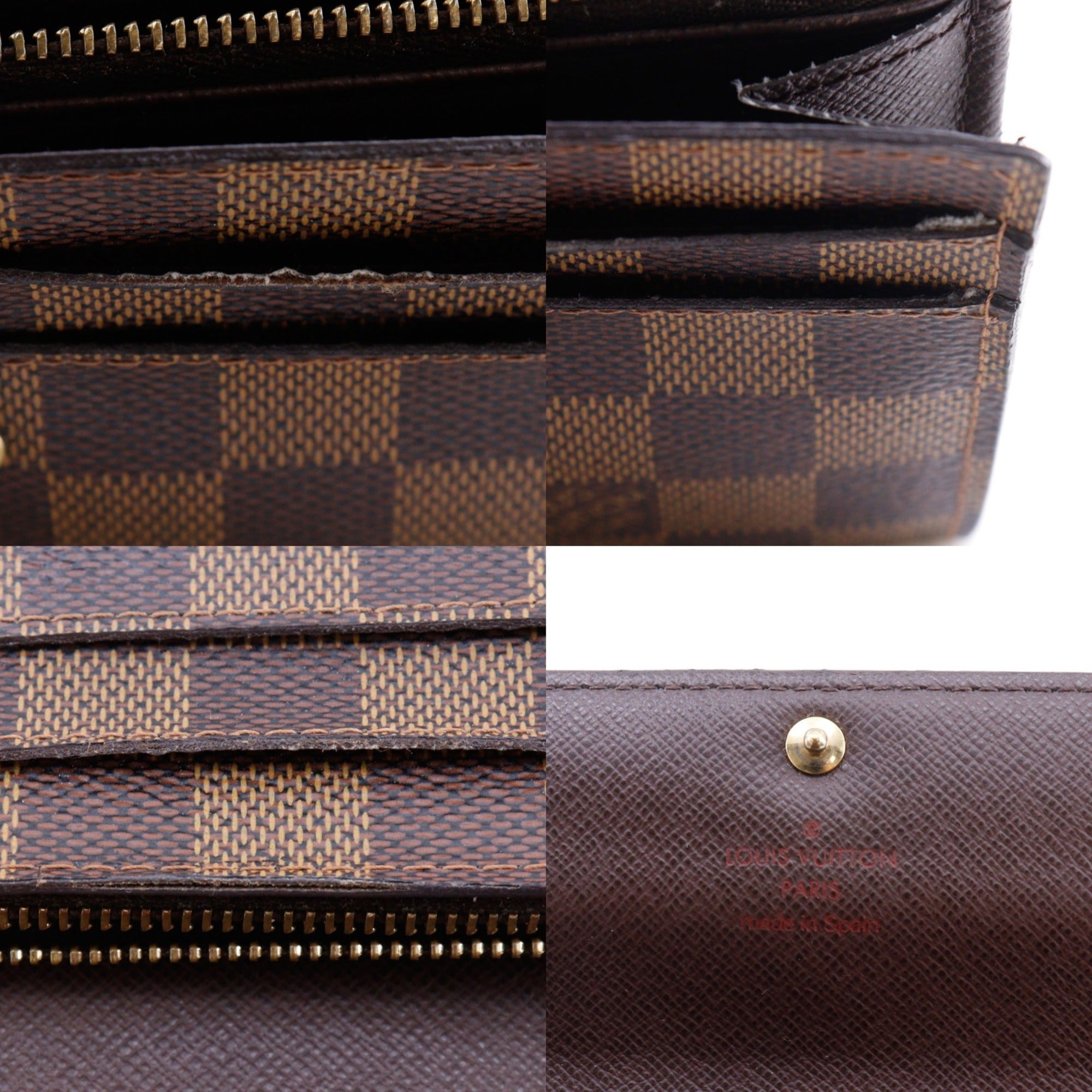 Louis Vuitton Brown Damier Canvas Long Wallet (Bi-Fold) (Pre-Owned)