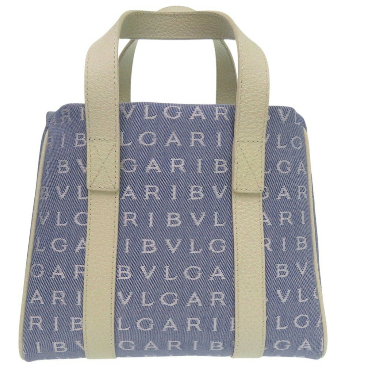 Bvlgari Blue Ivory Canvas Tote Bag (Pre-Owned)