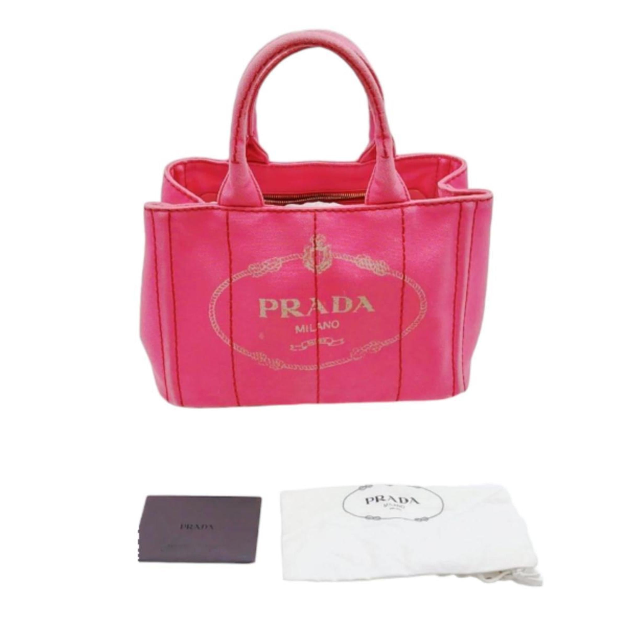 Prada Pink Canvas Tote Bag (Pre-Owned)