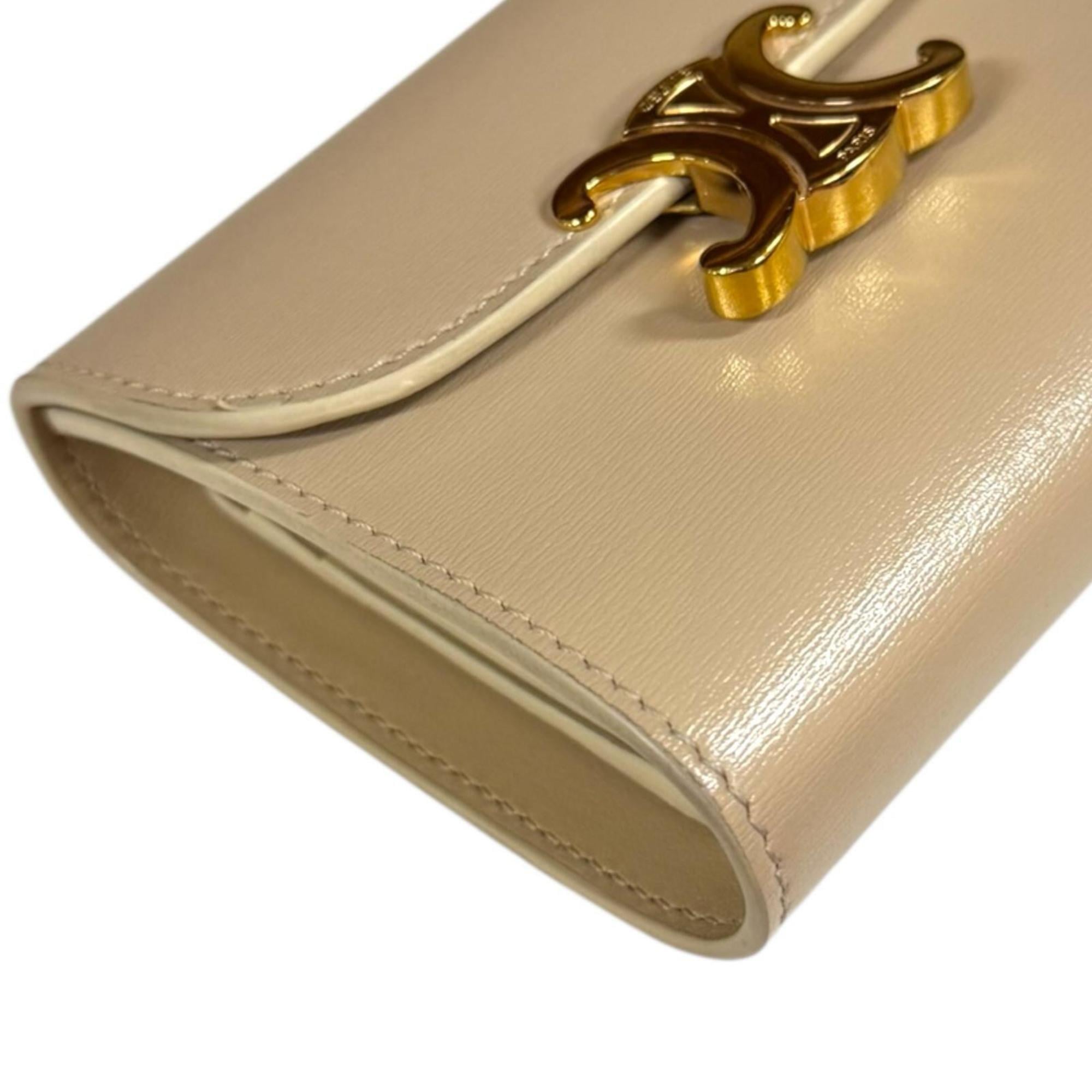 Celine Beige Leather Wallet (Tri-Fold) (Pre-Owned)