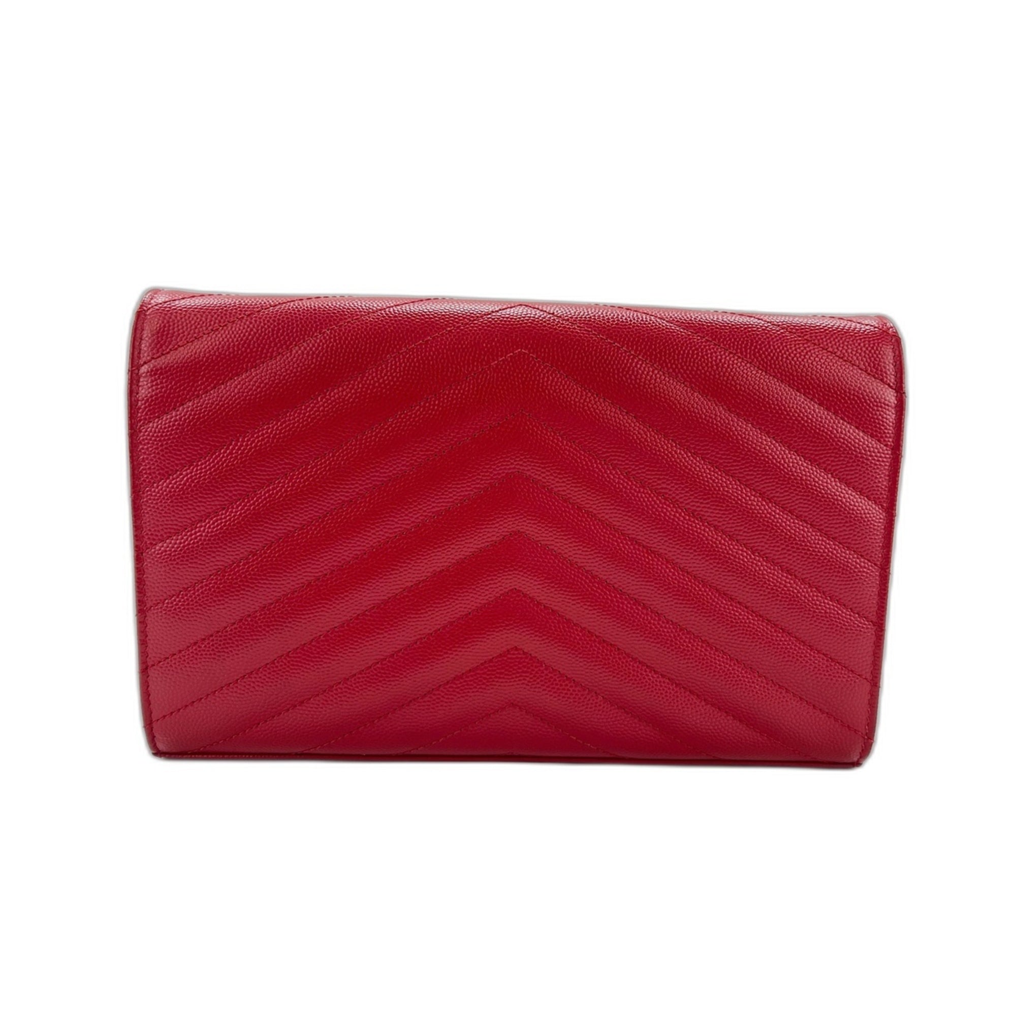 Yves Saint Laurent Cassandre Red Color Shoulder Bag (Pre-Owned)