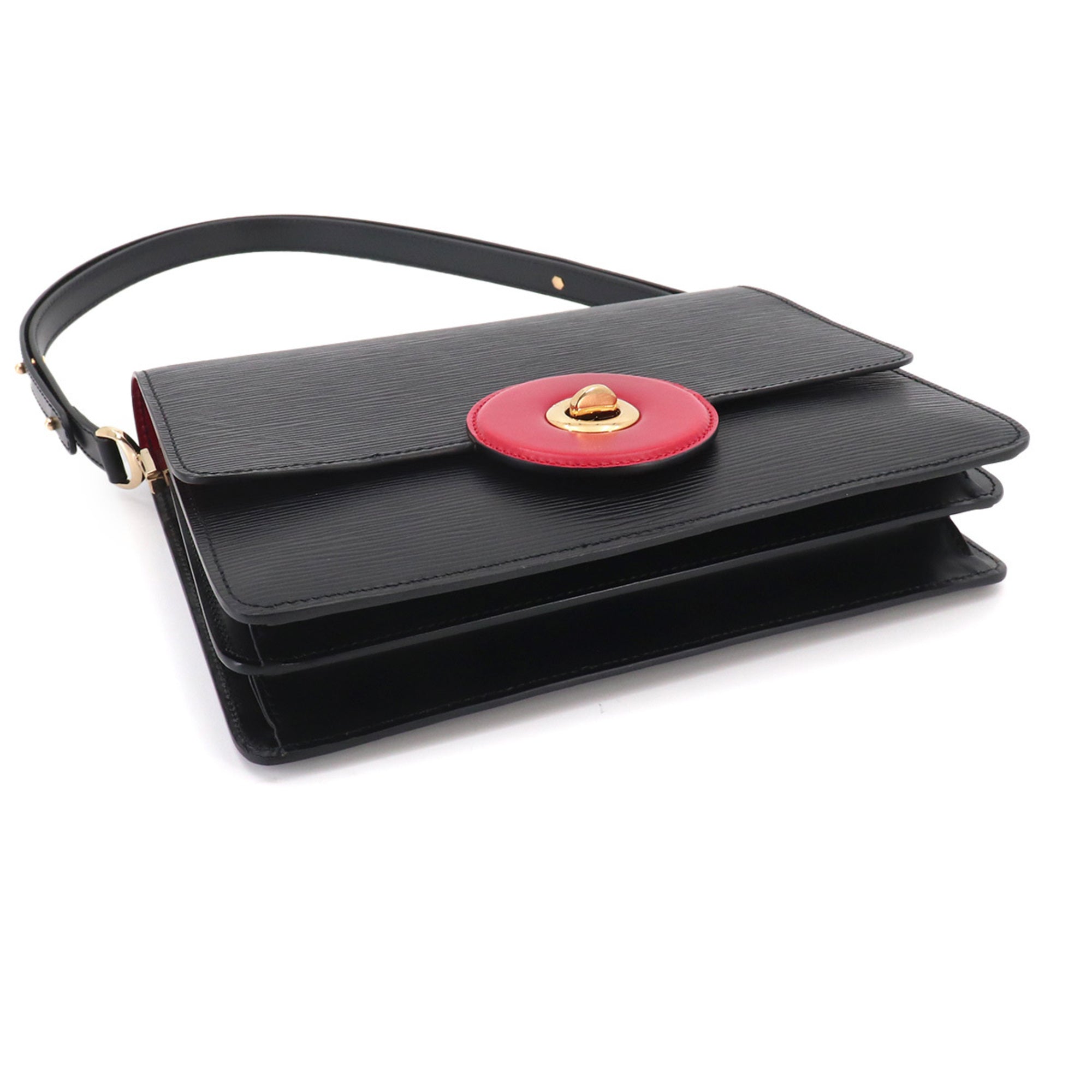 Louis Vuitton Black Red Color Epi Leather Handbag Shoulder Bag (Pre-Owned)
