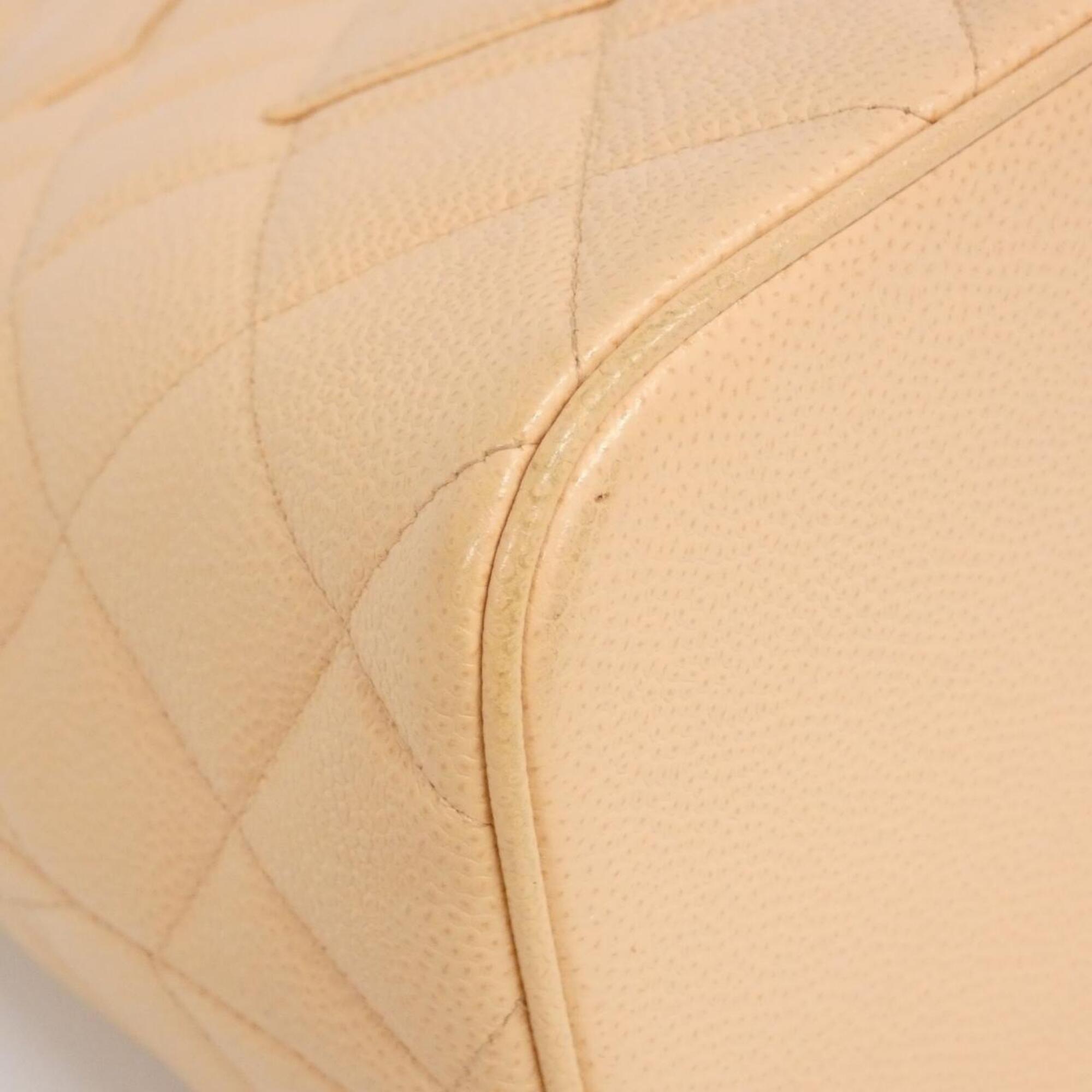 Chanel Orange Salmon Pink Grained Calfskin Handbag (Pre-Owned)