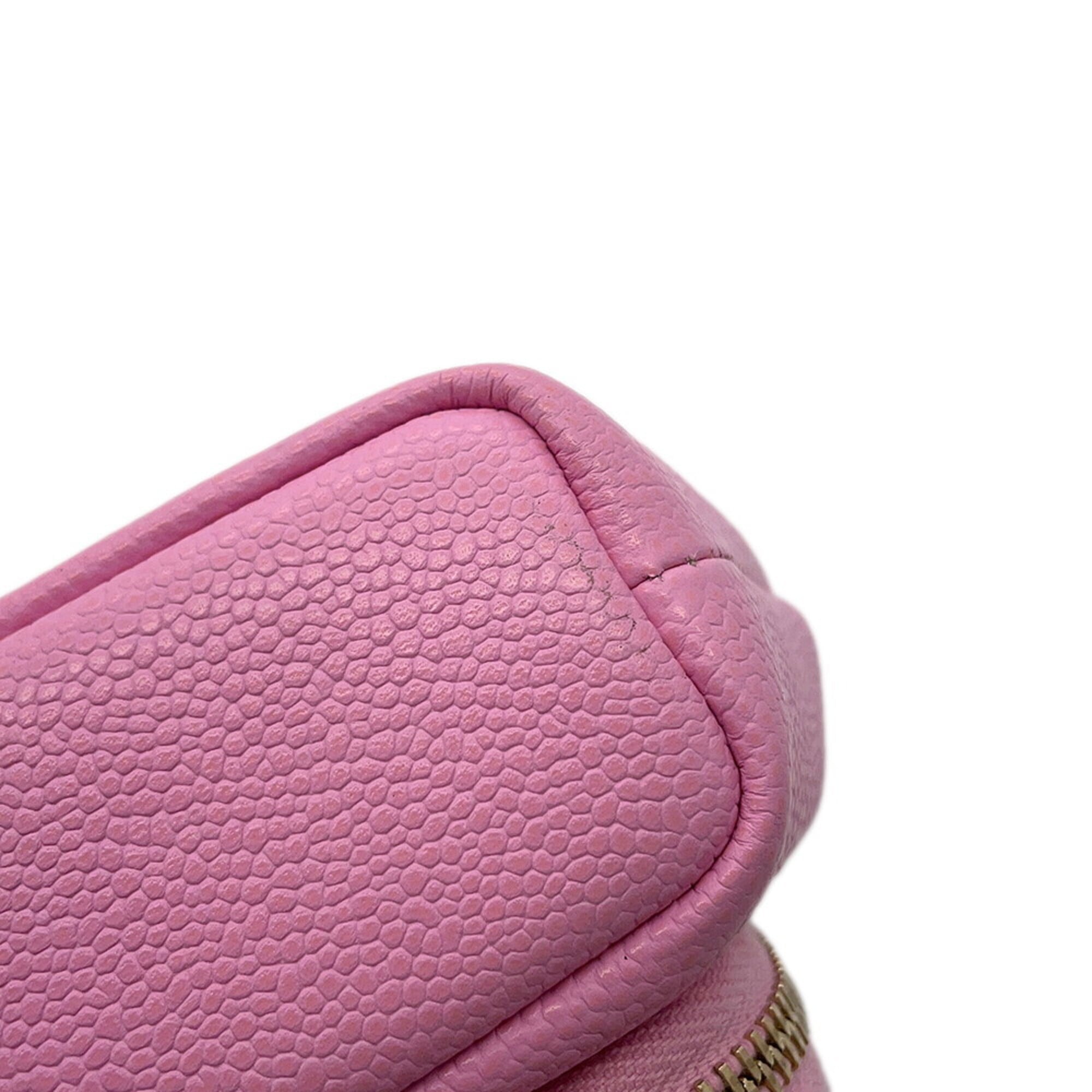 Chanel Pink Grained Calfskin Handbag Shoulder Bag (Pre-Owned)