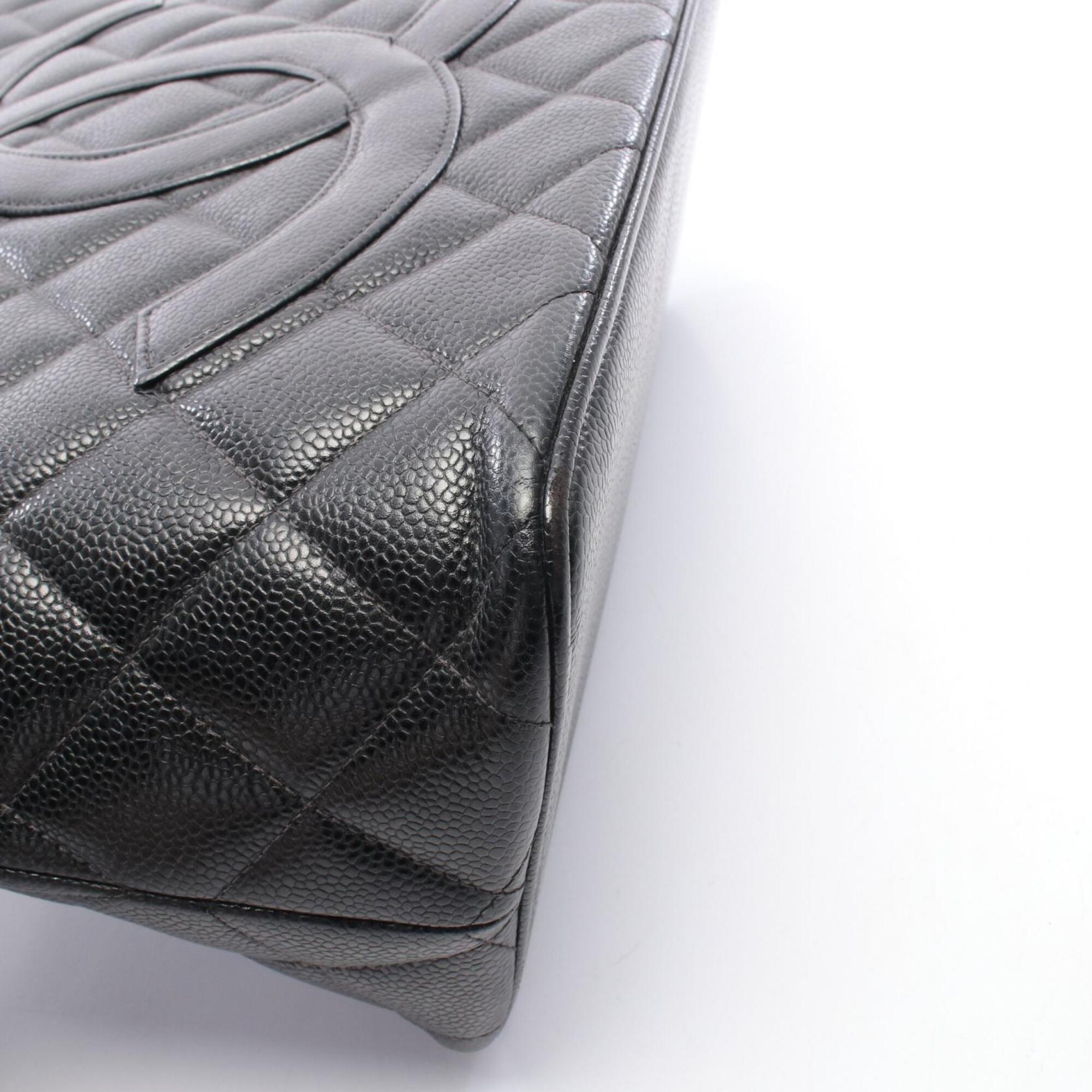 Chanel Black Grained Calfskin Handbag Tote Bag (Pre-Owned)