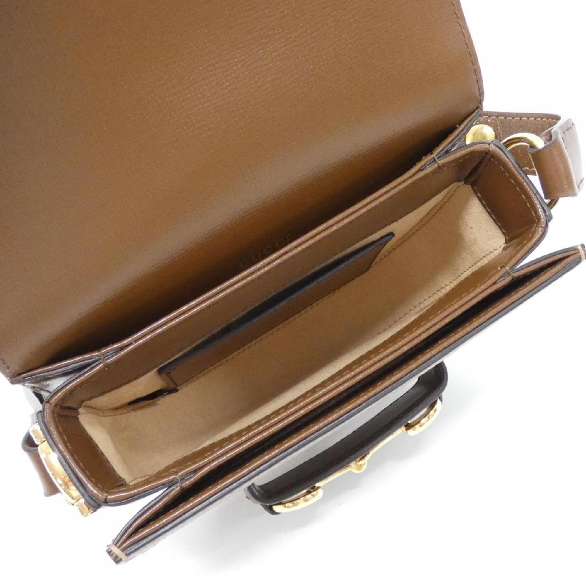 Gucci Beige Brown Gg Supreme Canvas Leather Shoulder Bag (Pre-Owned)