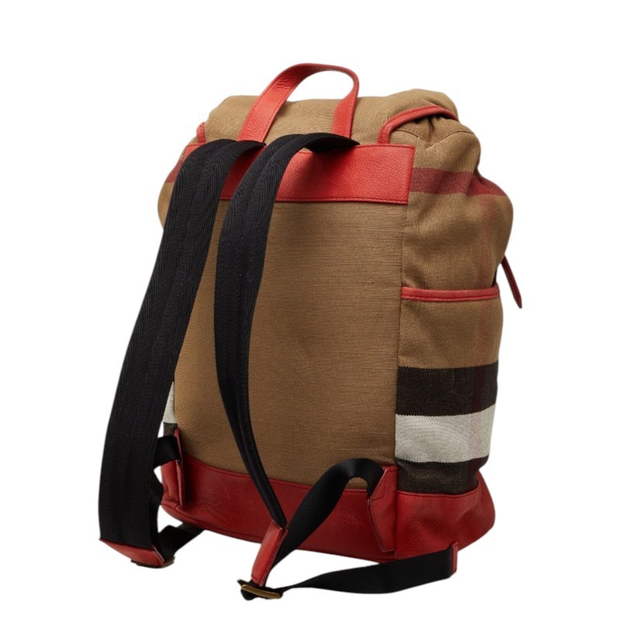 Burberry Beige Multi-Color Canvas Leather Backpack (Pre-Owned)