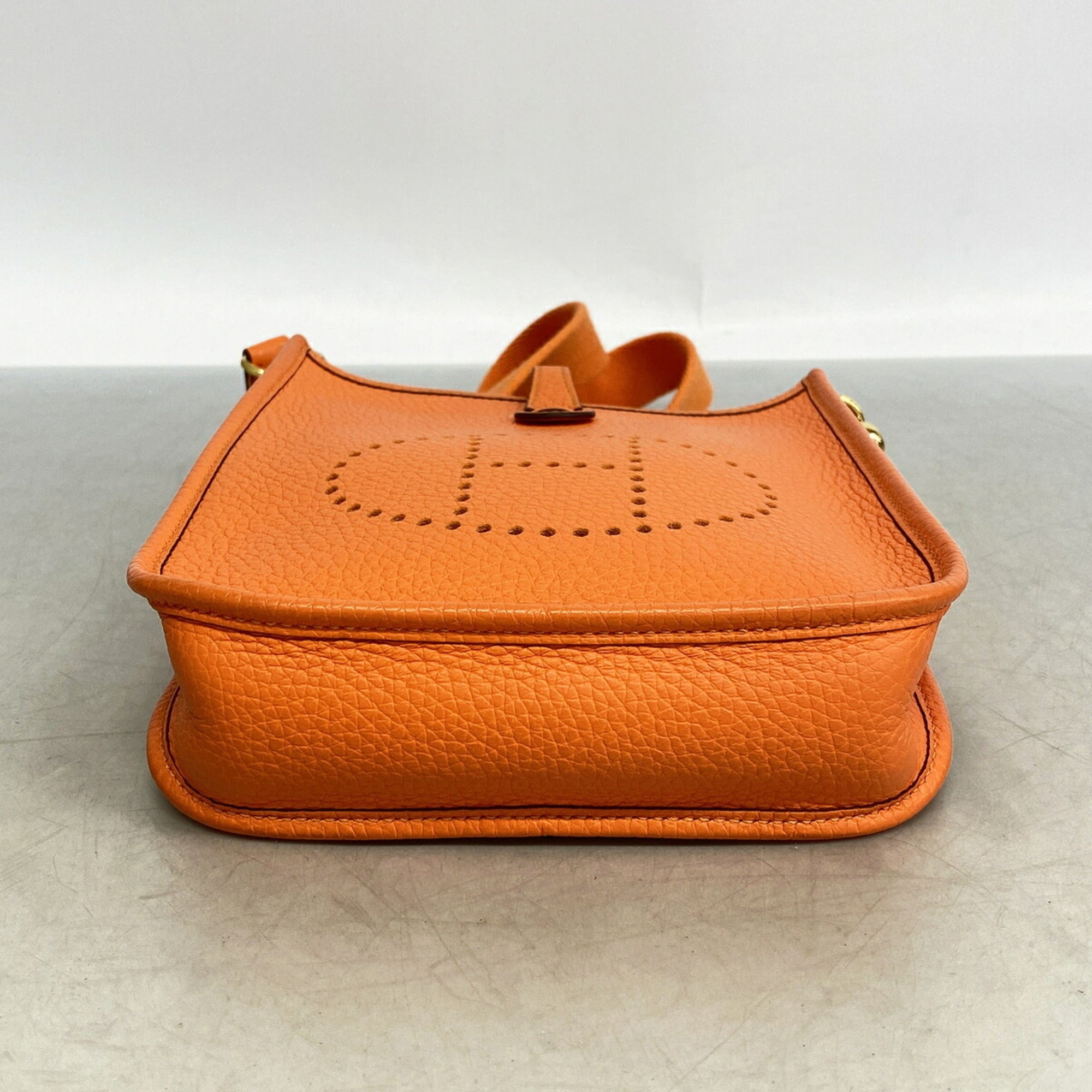 Hermes Orange Taurillon Clemence Leather Shoulder Bag (Pre-Owned)
