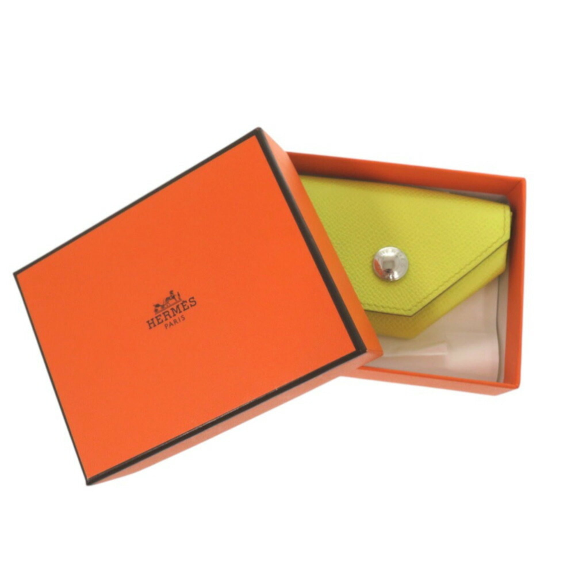 Hermes Lime Epsom Leather Coin Purse/Coin Case (Pre-Owned)
