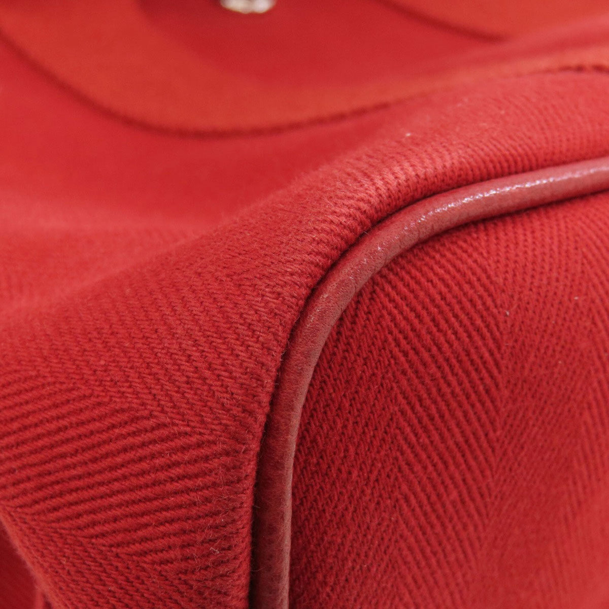 Hermes Red Color Canvas Tote Bag (Pre-Owned)