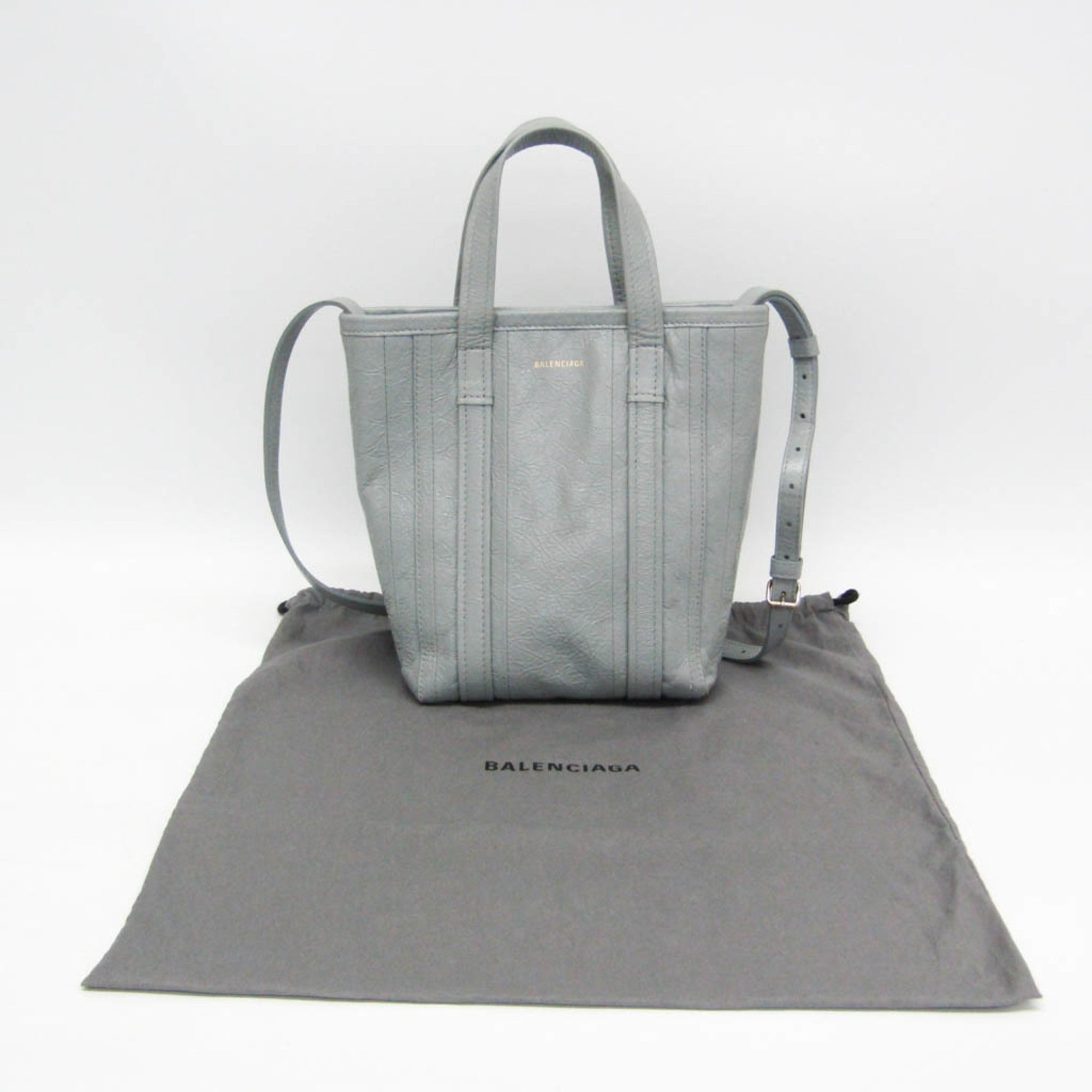 Balenciaga Vintage Tote Leather Gray Leather Tote Bag Bag (Pre-Owned)