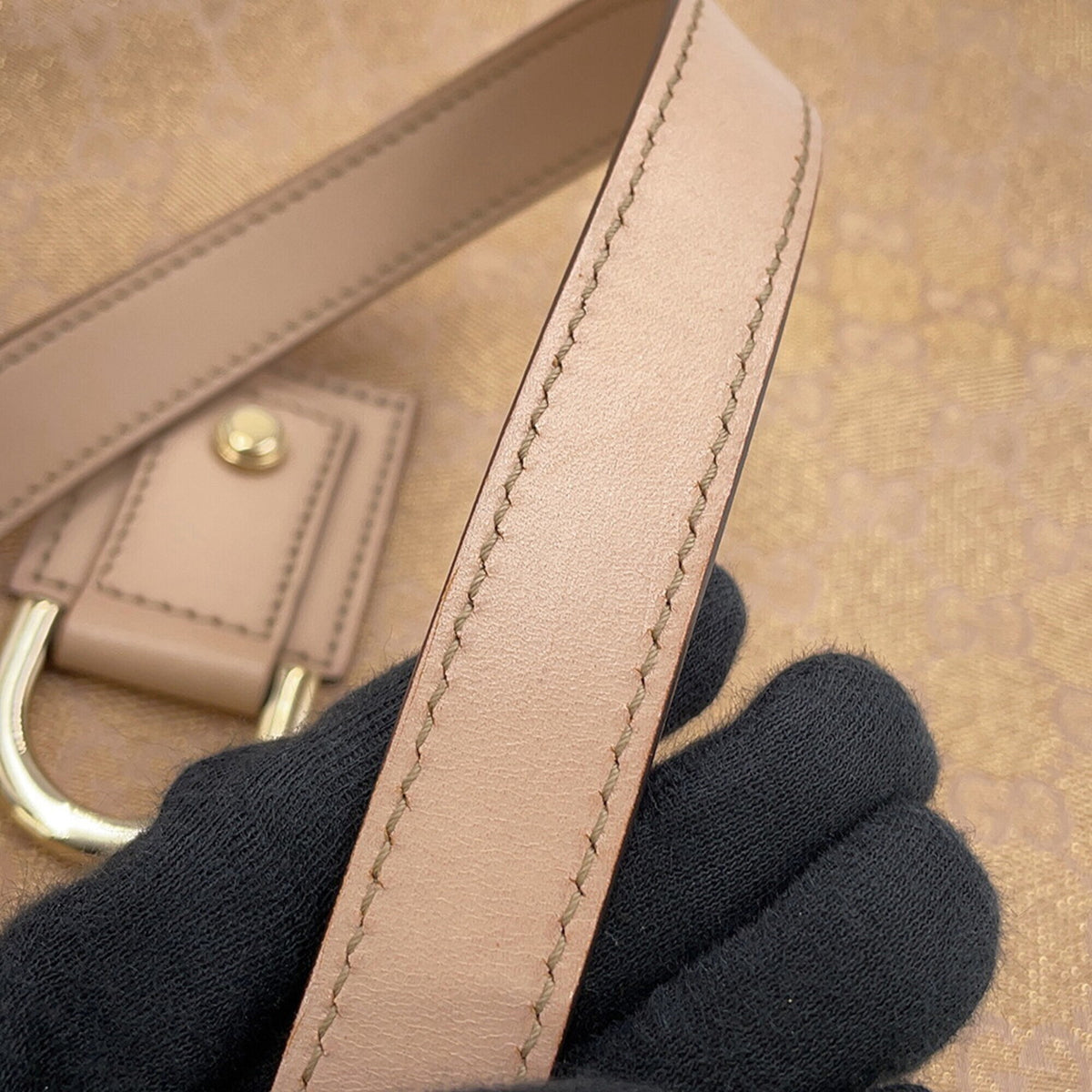 Gucci Pink Beige Gg Canvas Handbag Shoulder Bag (Pre-Owned)