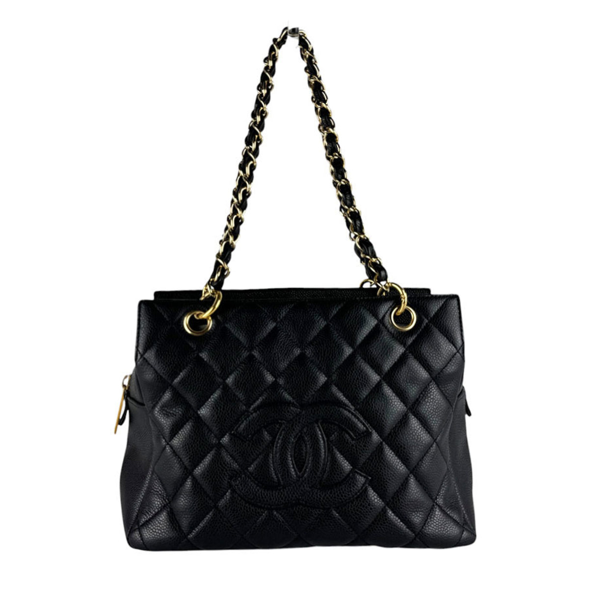 Chanel Black Grained Calfskin Handbag (Pre-Owned)