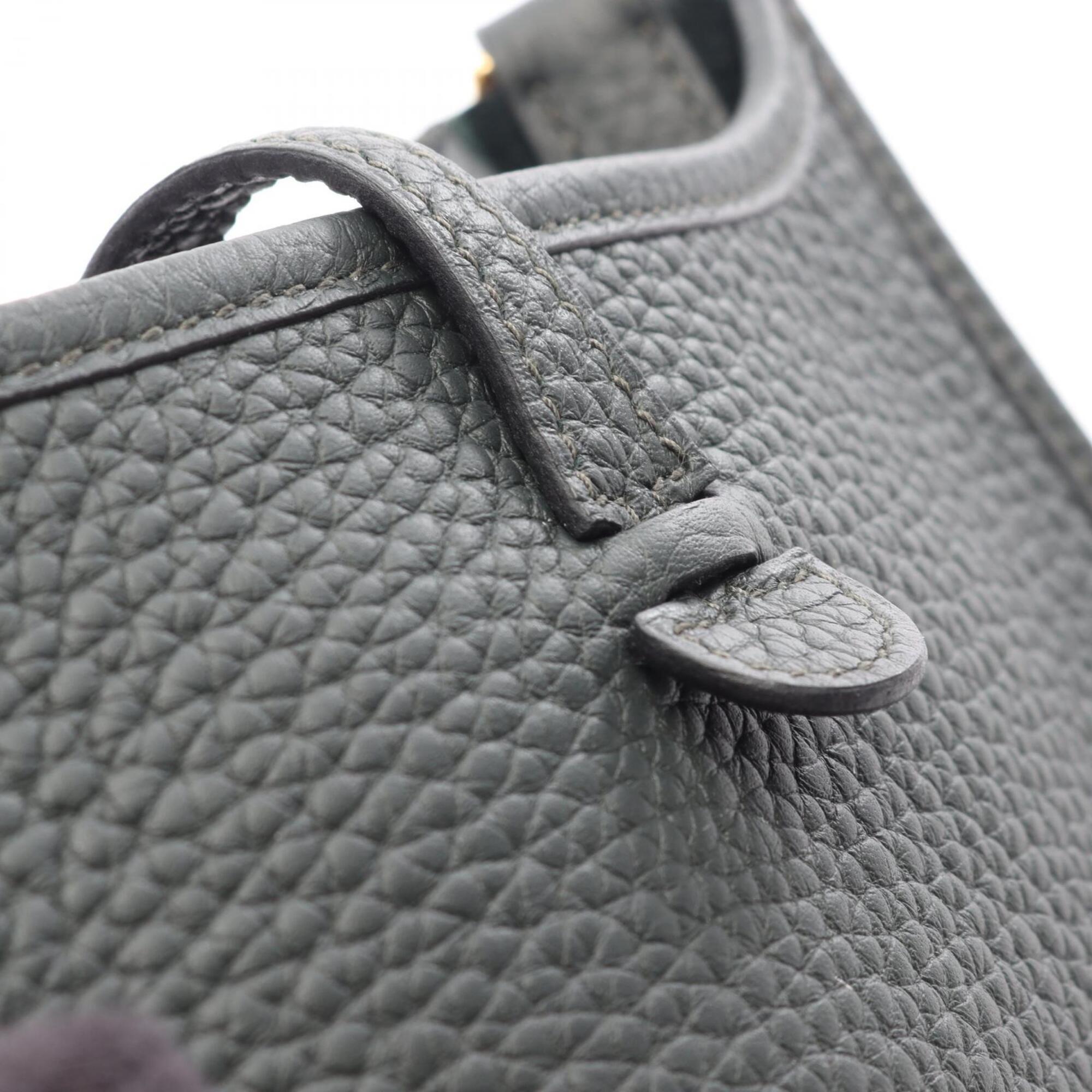 Hermes Green Taurillon Clemence Leather Handbag Shoulder Bag (Pre-Owned)