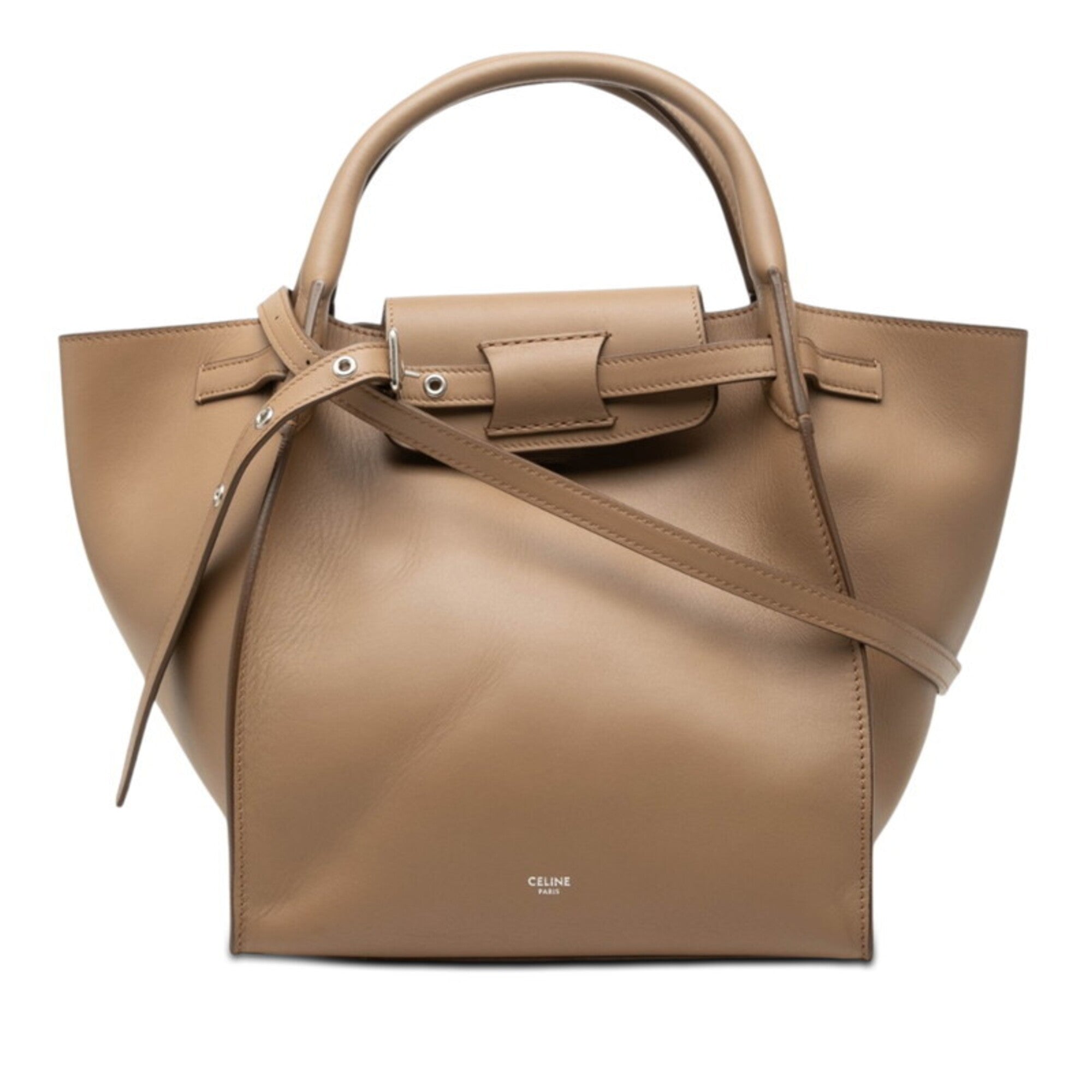 Celine Beige Leather Handbag Shoulder Bag (Pre-Owned)