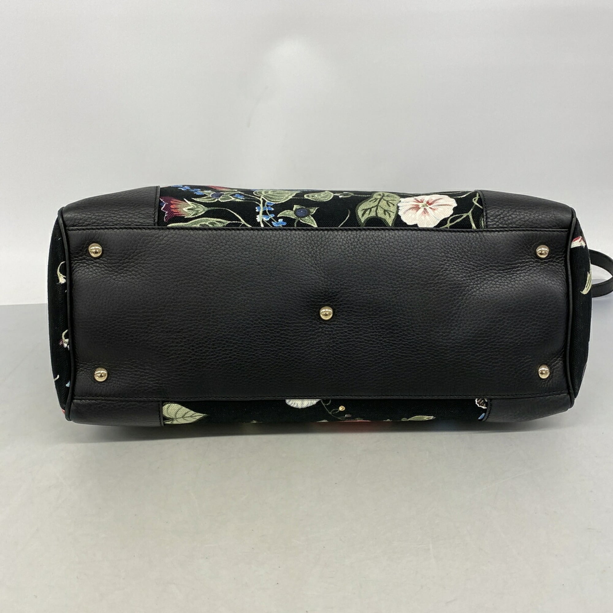 Gucci Black Multi-Color Canvas Tote Bag (Pre-Owned)