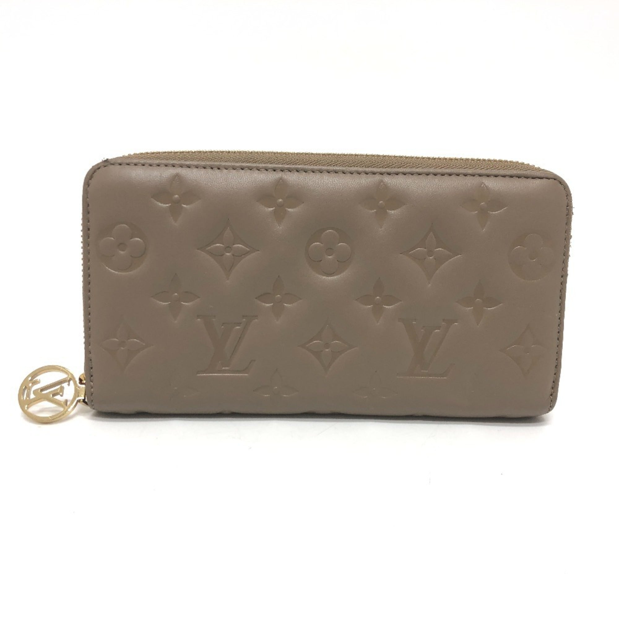 Louis Vuitton Beige Leather Long Wallet (Bi-Fold) (Pre-Owned)