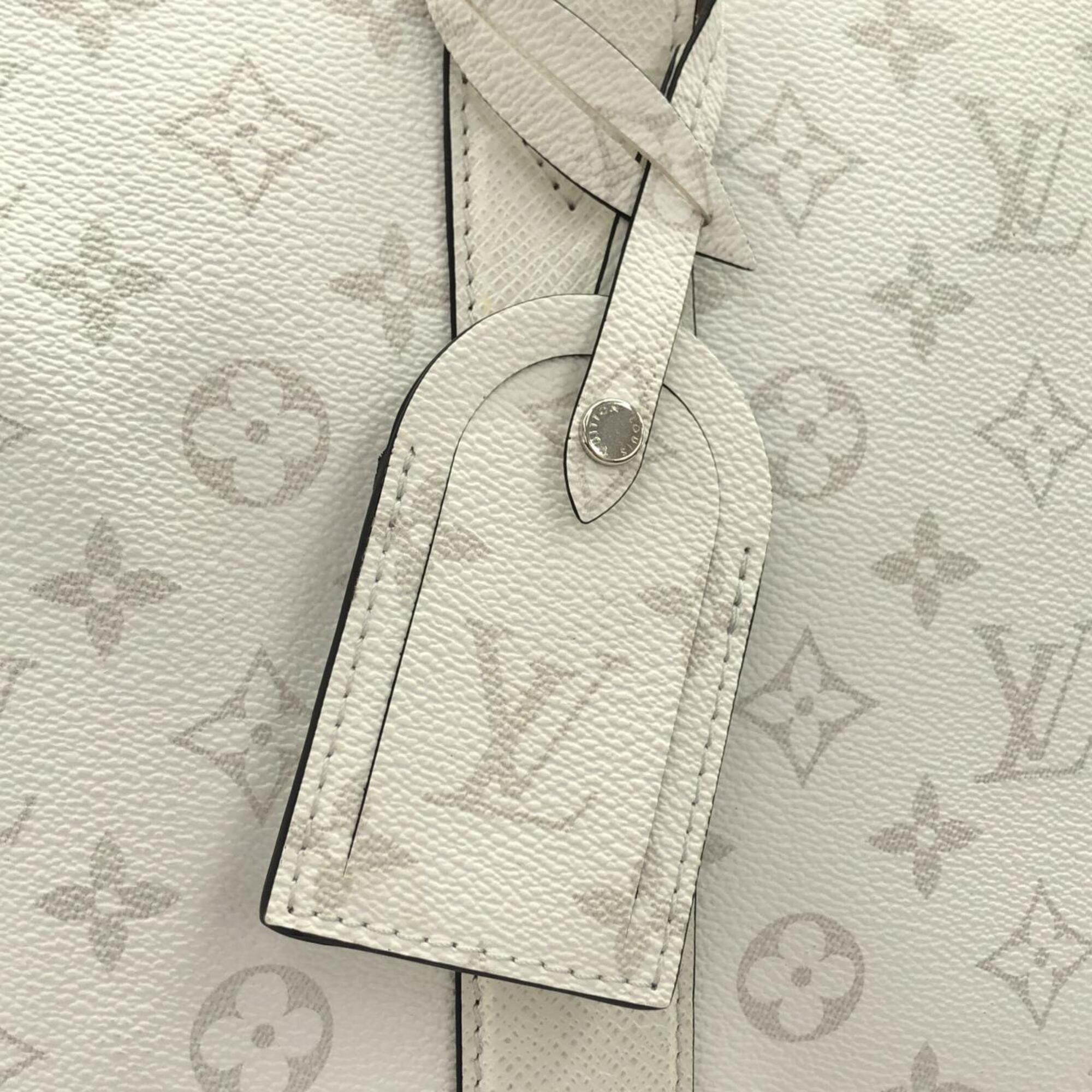 Louis Vuitton White Coated Canvas Leather Handbag Tote Bag (Pre-Owned)