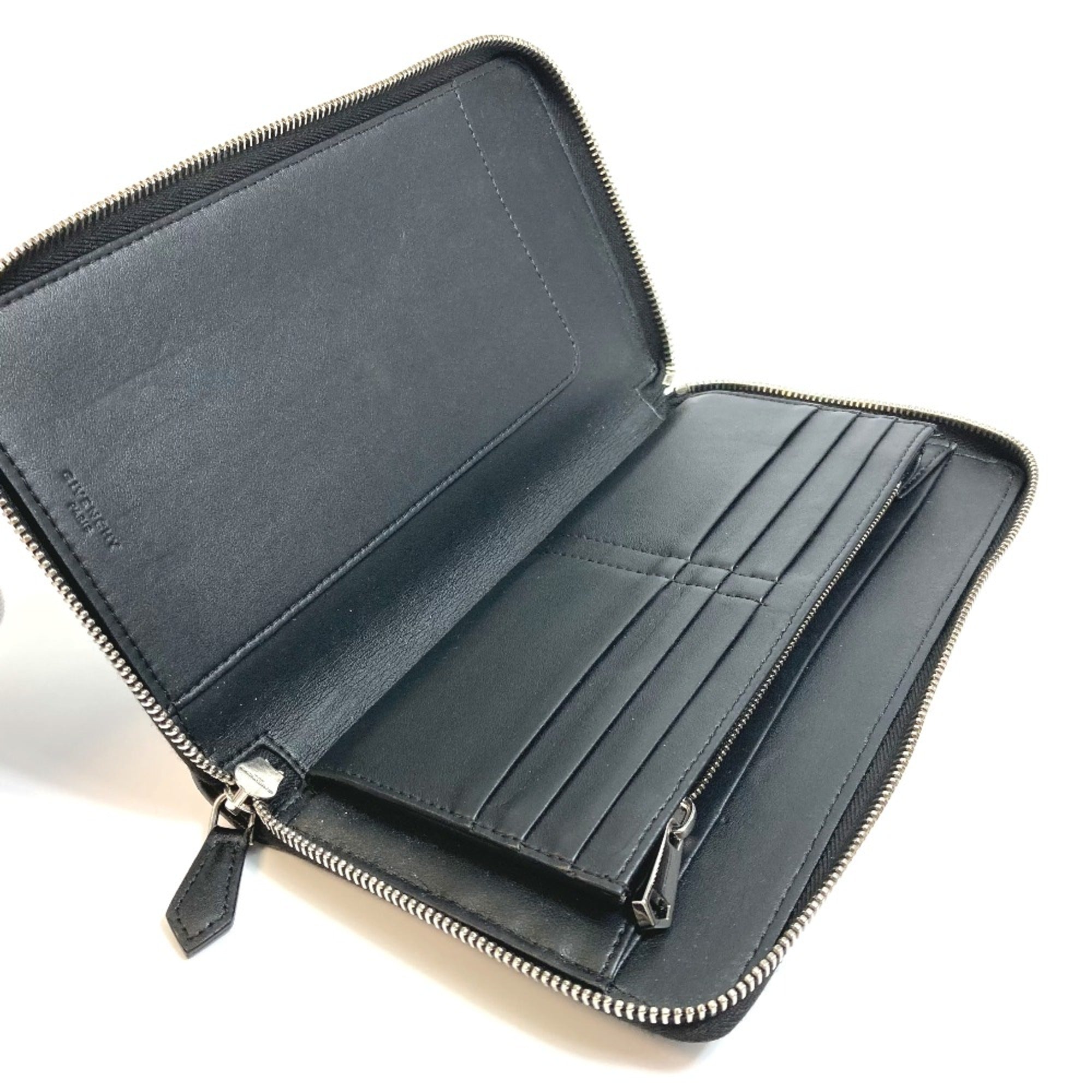Givenchy Black Leather Long Wallet (Bi-Fold) (Pre-Owned)
