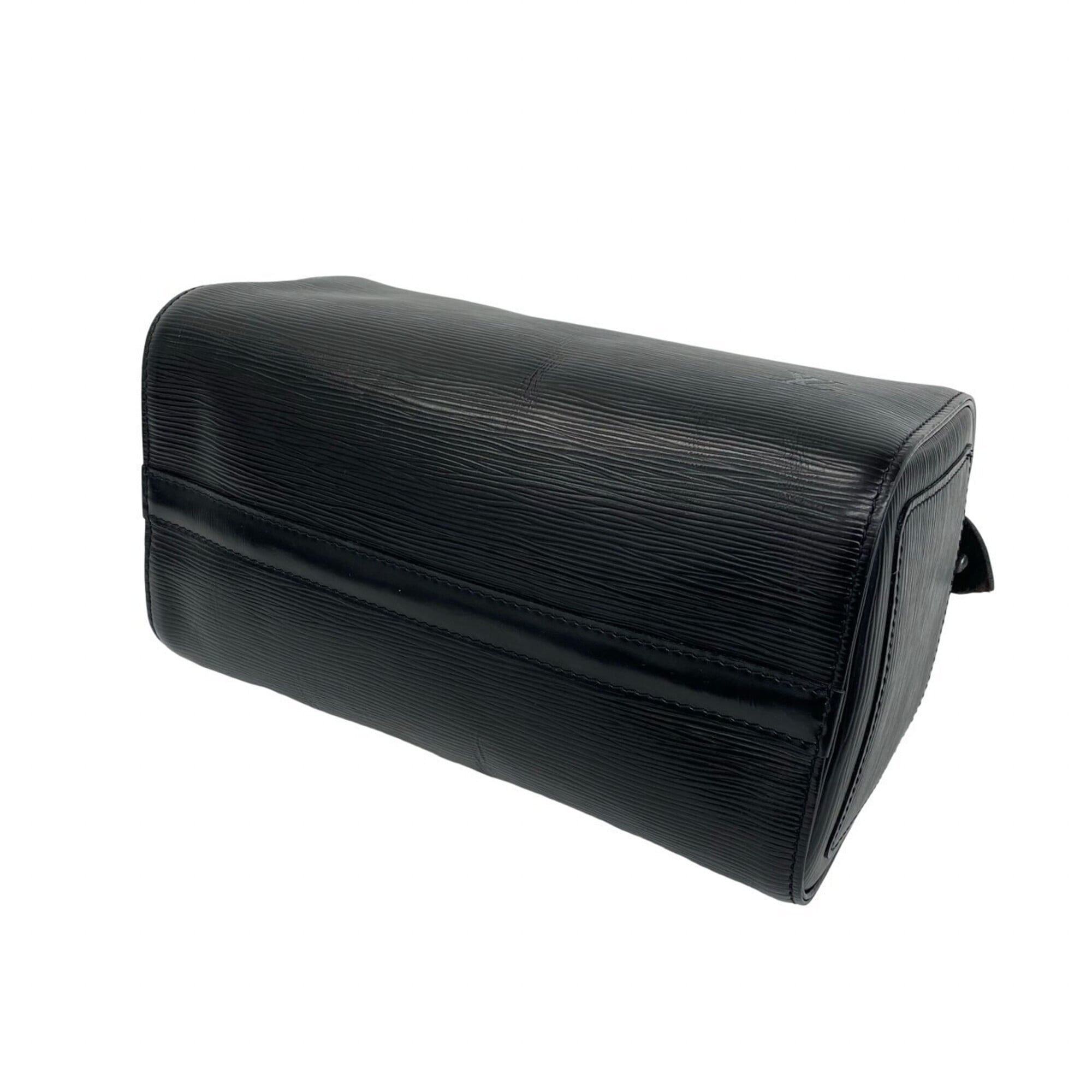 Louis Vuitton Black Leather Boston Bag Handbag (Pre-Owned)