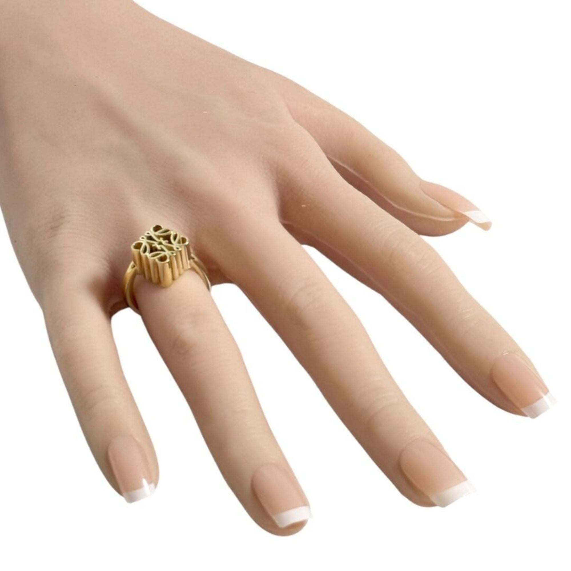 Loewe Gold Plating Silver 925 Band Ring (Pre-Owned)