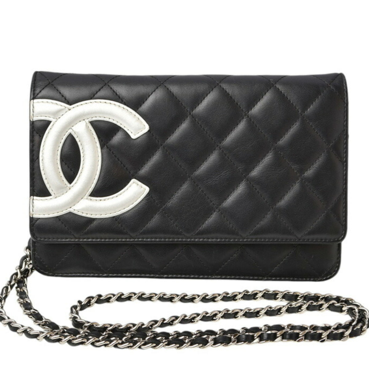 Chanel Black Leather Chain/Shoulder Wallet (Pre-Owned)