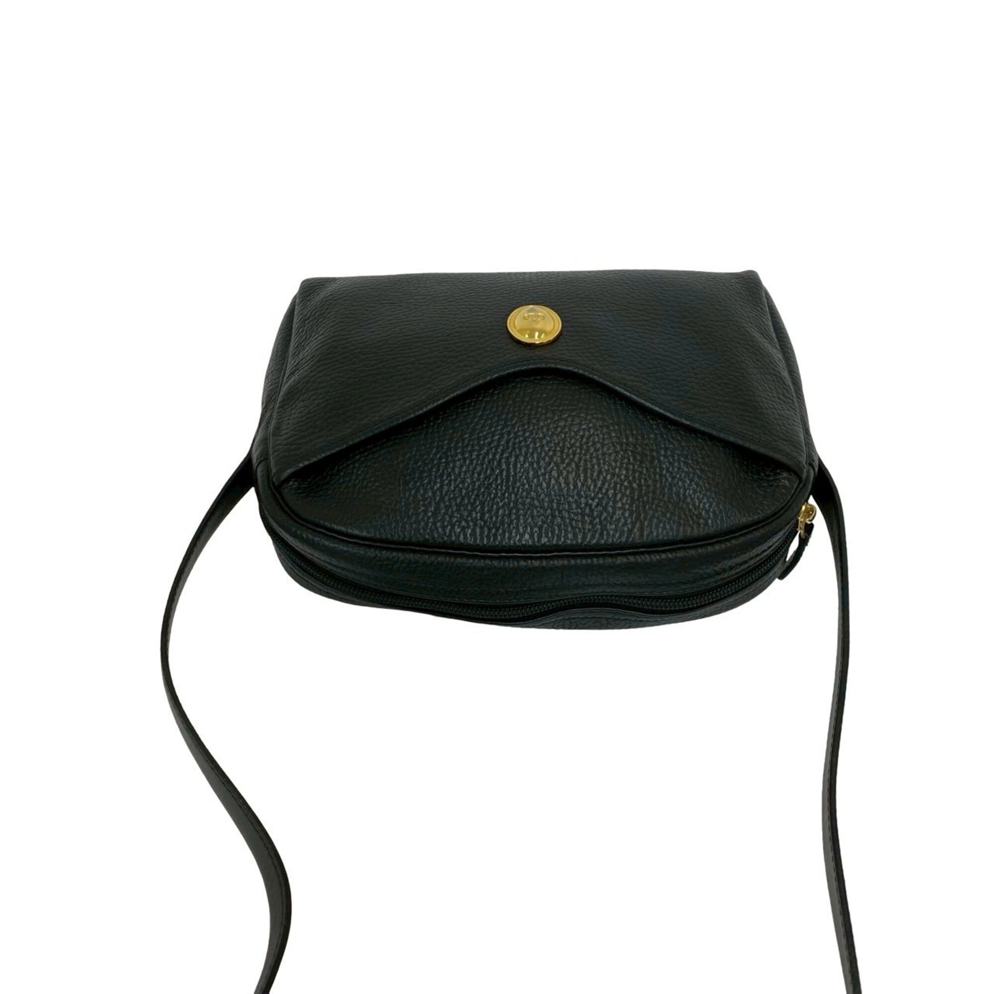Christian Dior Black Leather Pochette Shoulder Bag (Pre-Owned)