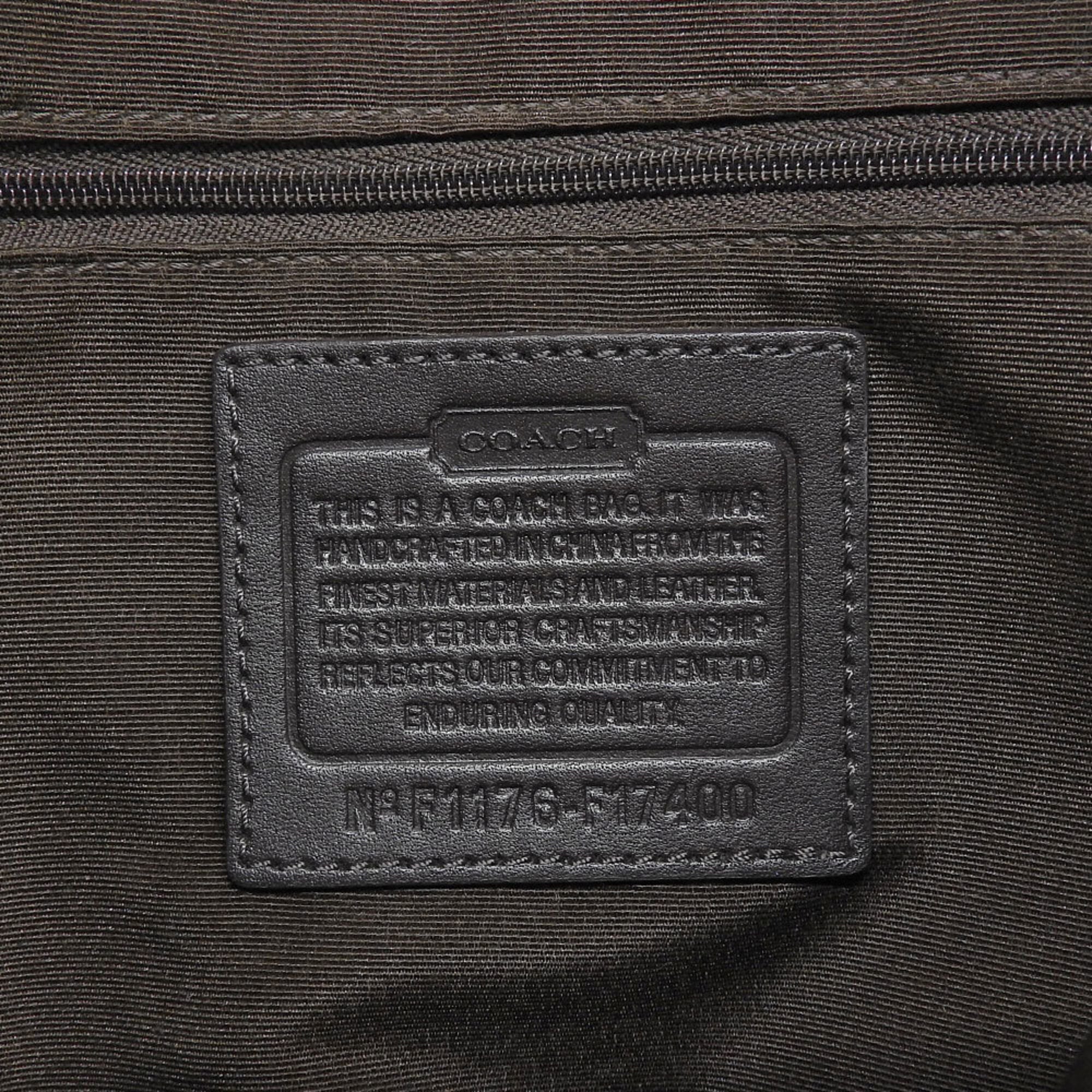 Coach Beige Brown Canvas Leather Shoulder Bag (Pre-Owned)