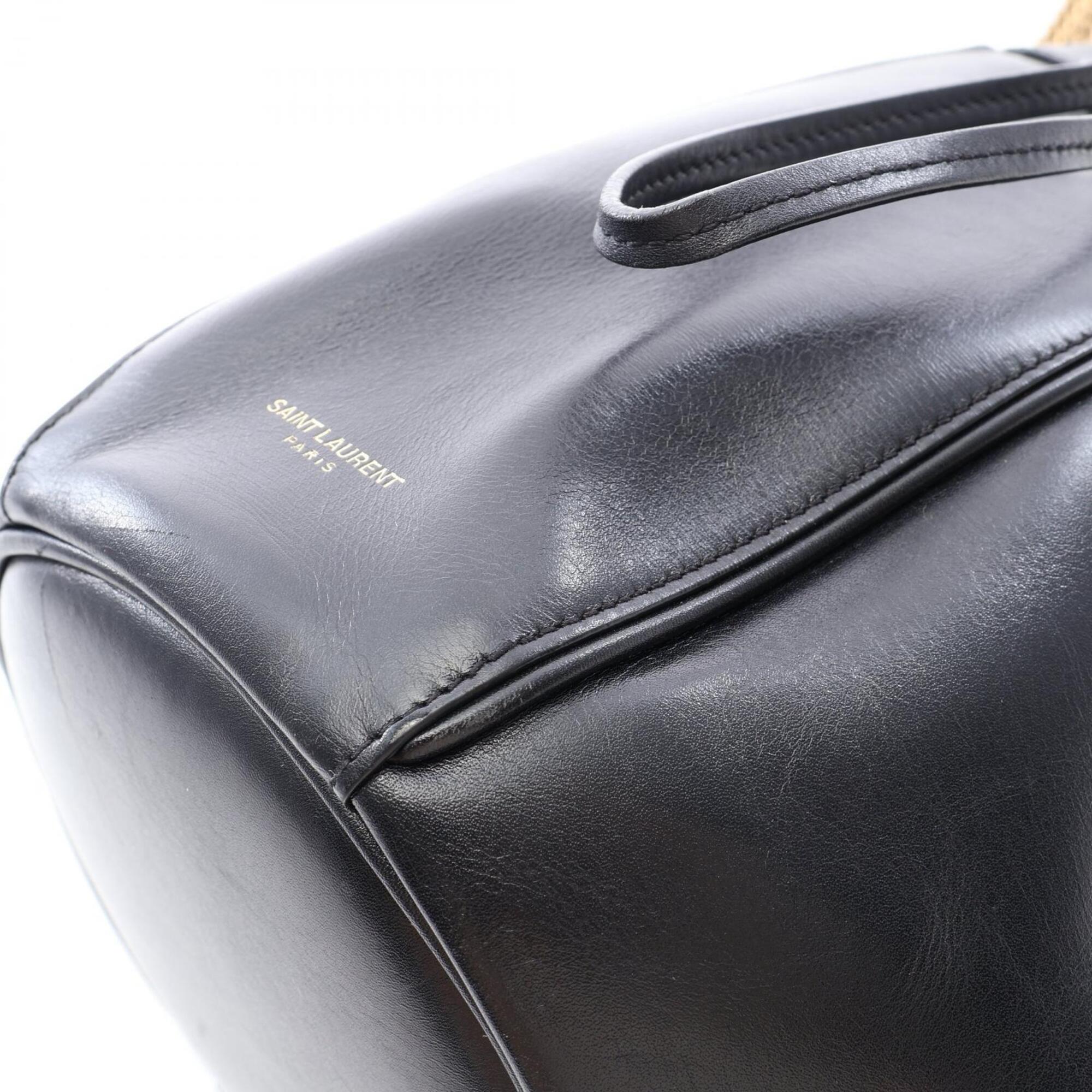 Saint Laurent Black Leather Handbag Shoulder Bag (Pre-Owned)