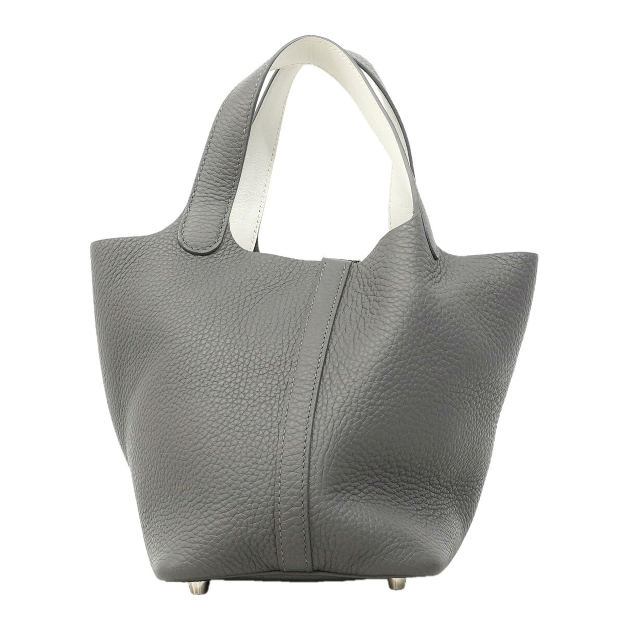 Hermes Ardoise Taurillon Clemence Leather Swift Leather Handbag (Pre-Owned)