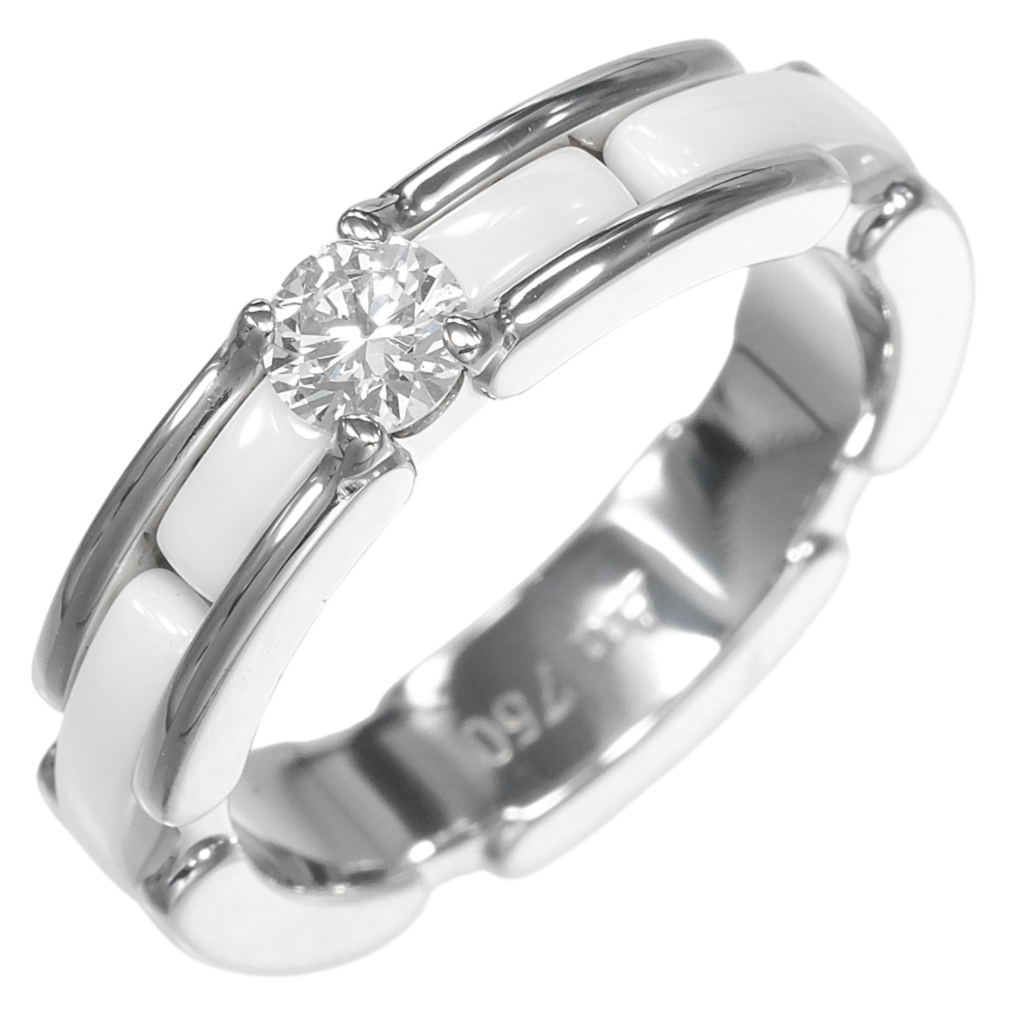 Chanel White Gold (18K) Ceramic Band Ring (Pre-Owned)