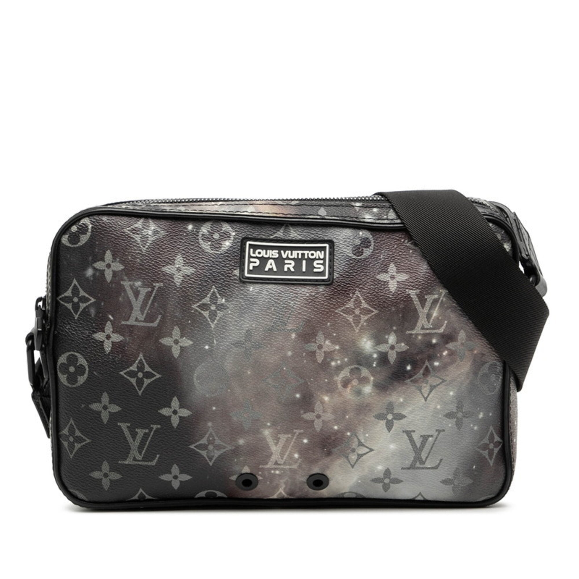 Louis Vuitton Black Gray Purple Pvc Leather Shoulder Bag (Pre-Owned)