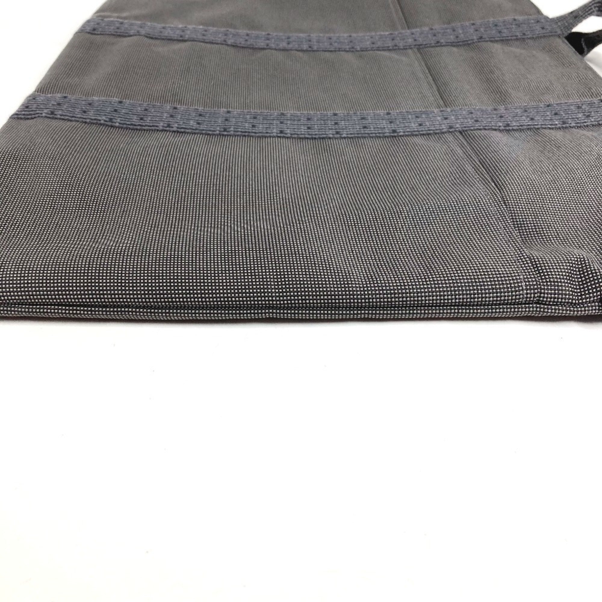 Hermes Her Line Gray Canvas Briefcase (Pre-Owned)