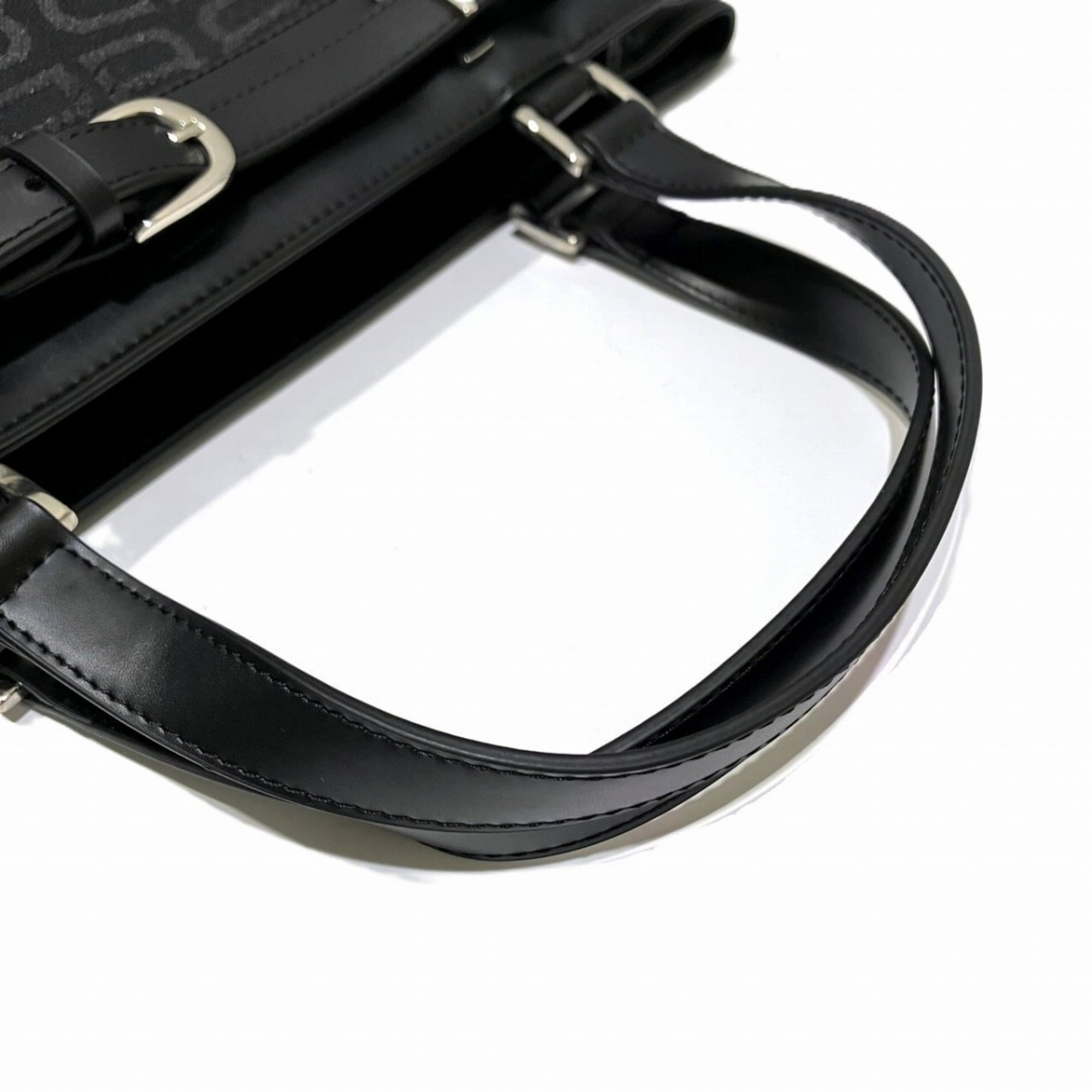 Balenciaga Black Canvas Leather Tote Bag (Pre-Owned)