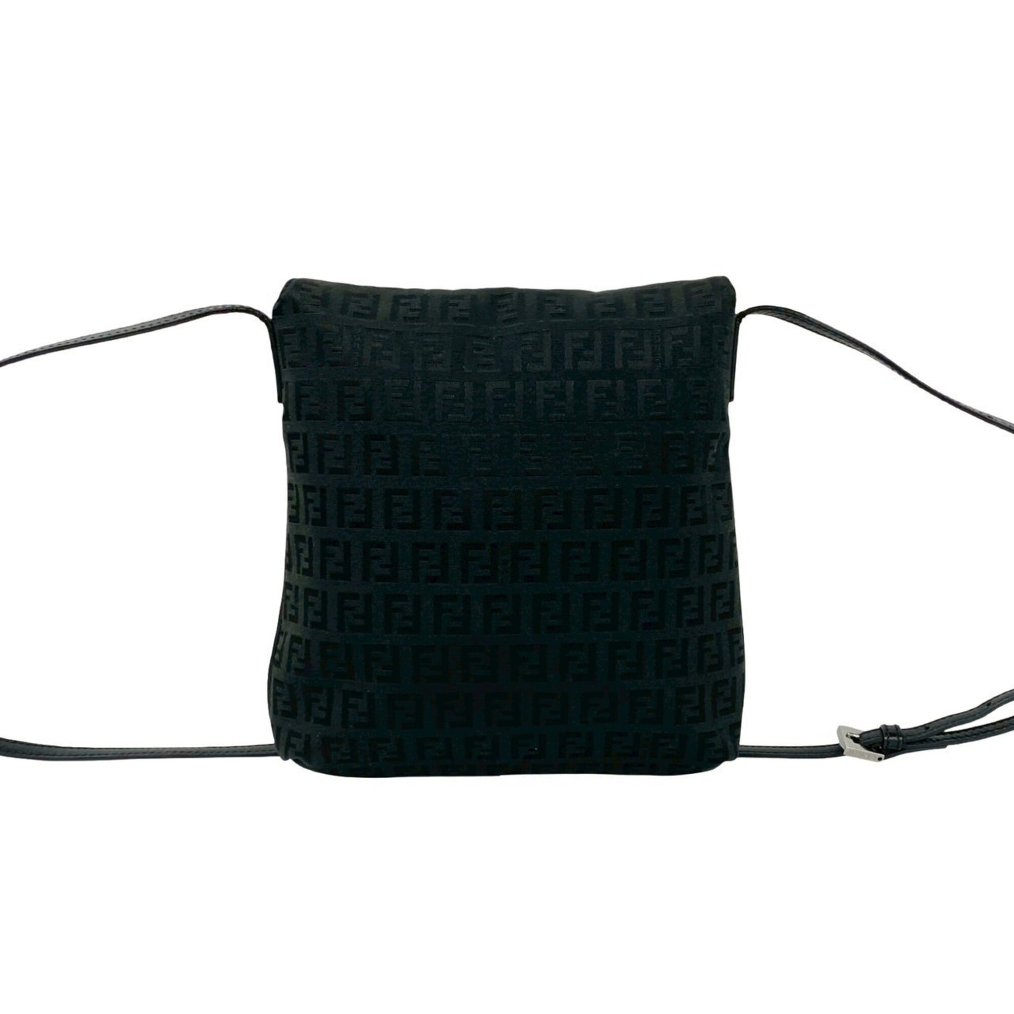 Fendi Black Canvas Leather Pochette Shoulder Bag (Pre-Owned)