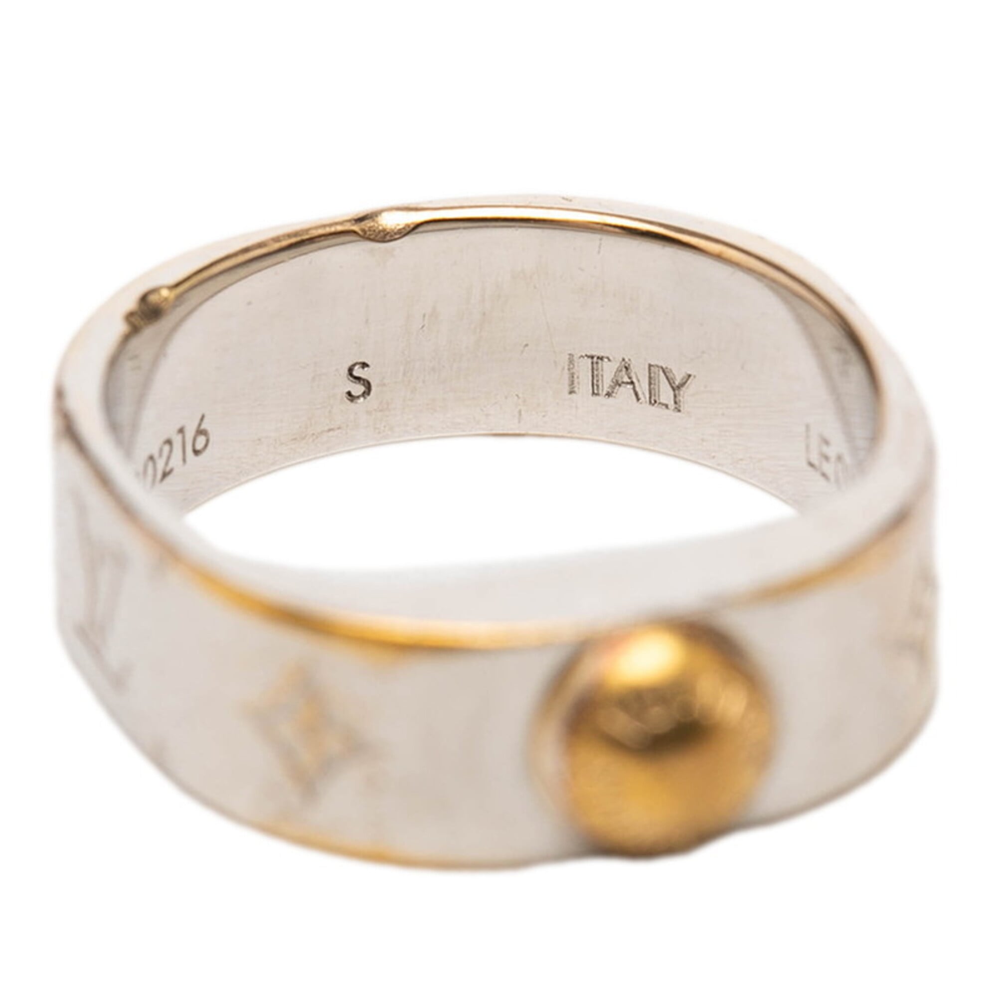 Louis Vuitton Gold Silver Gold Plating Metal Band Ring (Pre-Owned)