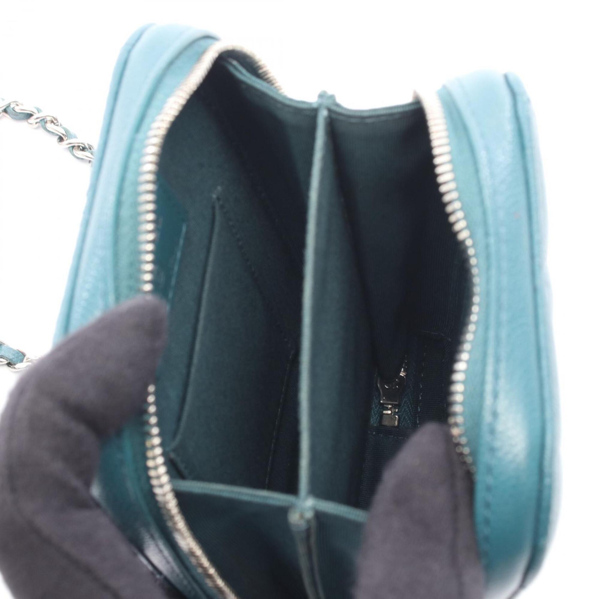 Chanel Matelasse Green Grained Calfskin Handbag Shoulder Bag (Pre-Owned)