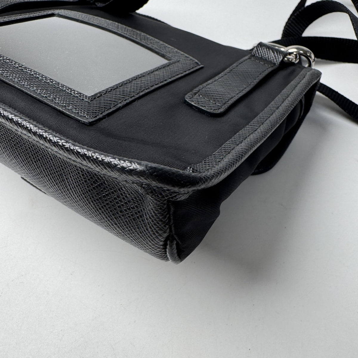 Prada Black Nylon Leather Shoulder Bag (Pre-Owned)