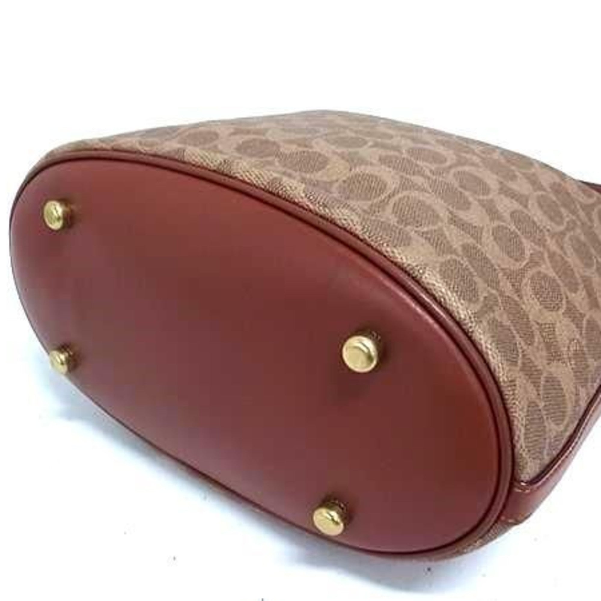 Coach Signature Brown Pvc Leather Shoulder Bag (Pre-Owned)