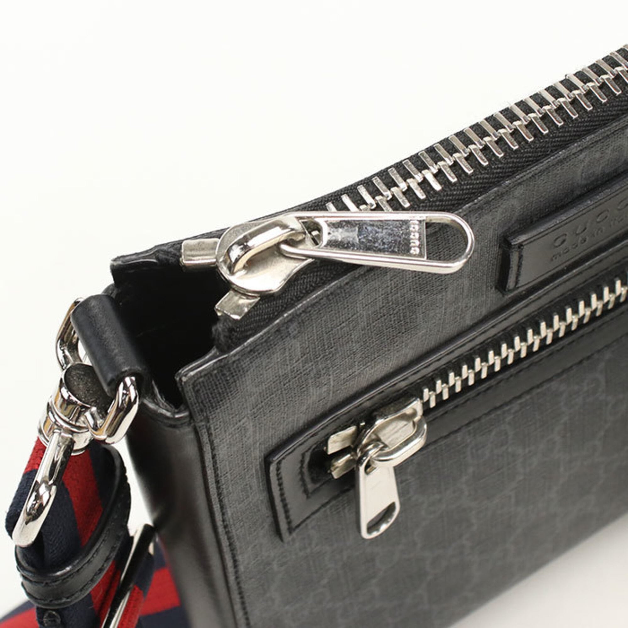 Gucci Black Pvc Messenger Bag Shoulder Bag (Pre-Owned)