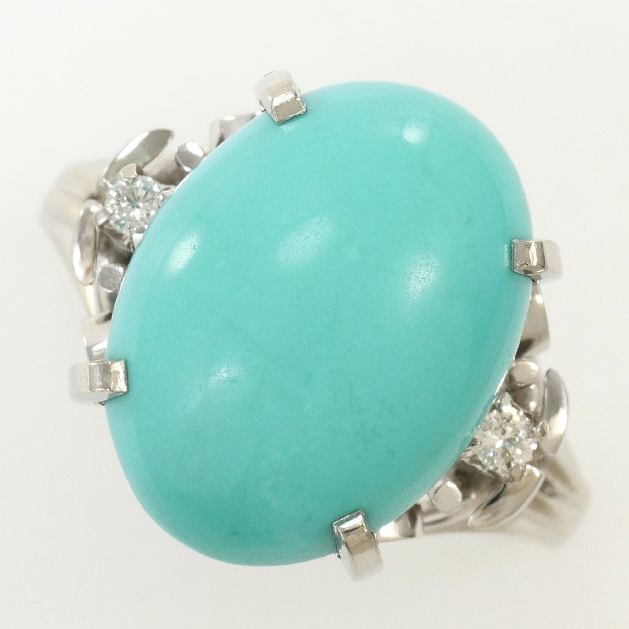 Unbranded Platinum Turquoise Platinum 900 Band Ring (Pre-Owned)
