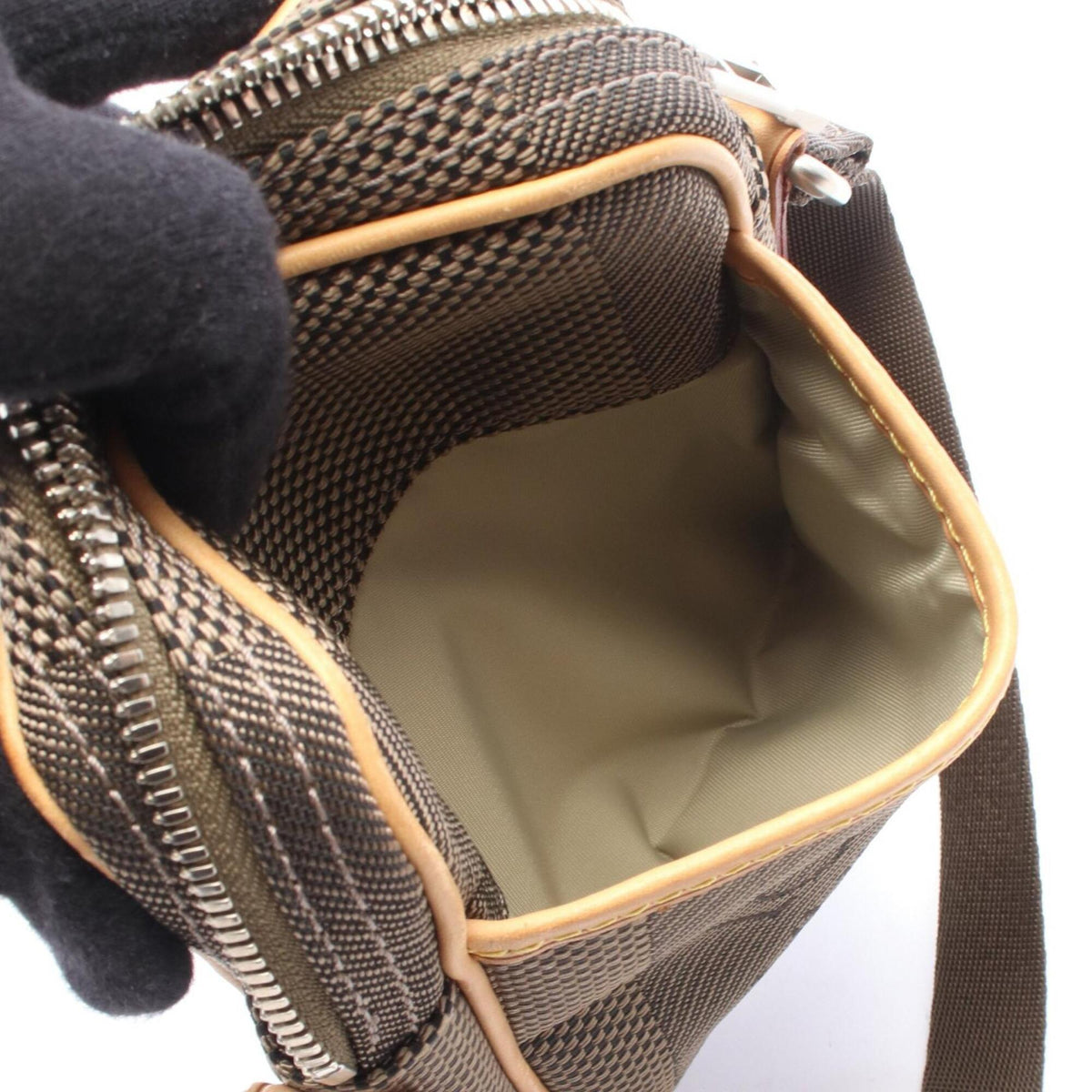 Louis Vuitton Brown Damier Canvas Earth Canvas Leather Handbag Shoulder Bag (Pre-Owned)