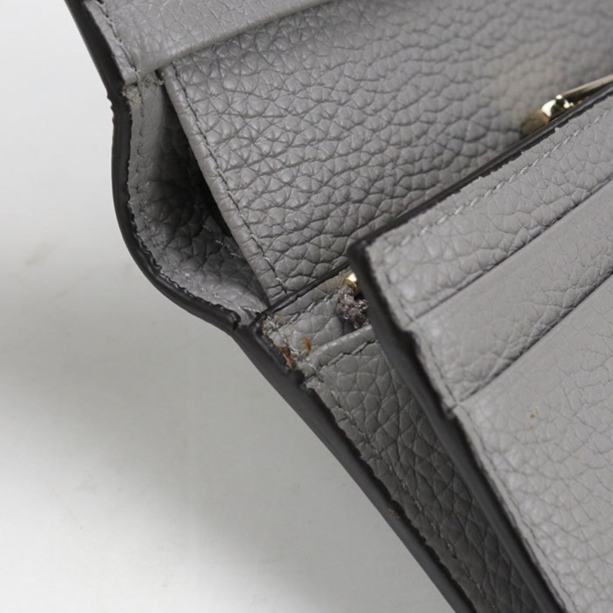 Salvatore Ferragamo Gray Leather Wallet (Bi-Fold) (Pre-Owned)