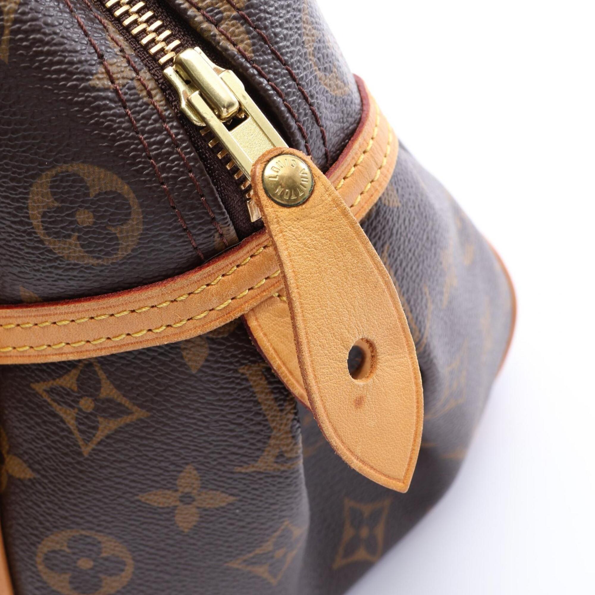 Louis Vuitton Brown Coated Canvas Leather Handbag Shoulder Bag (Pre-Owned)