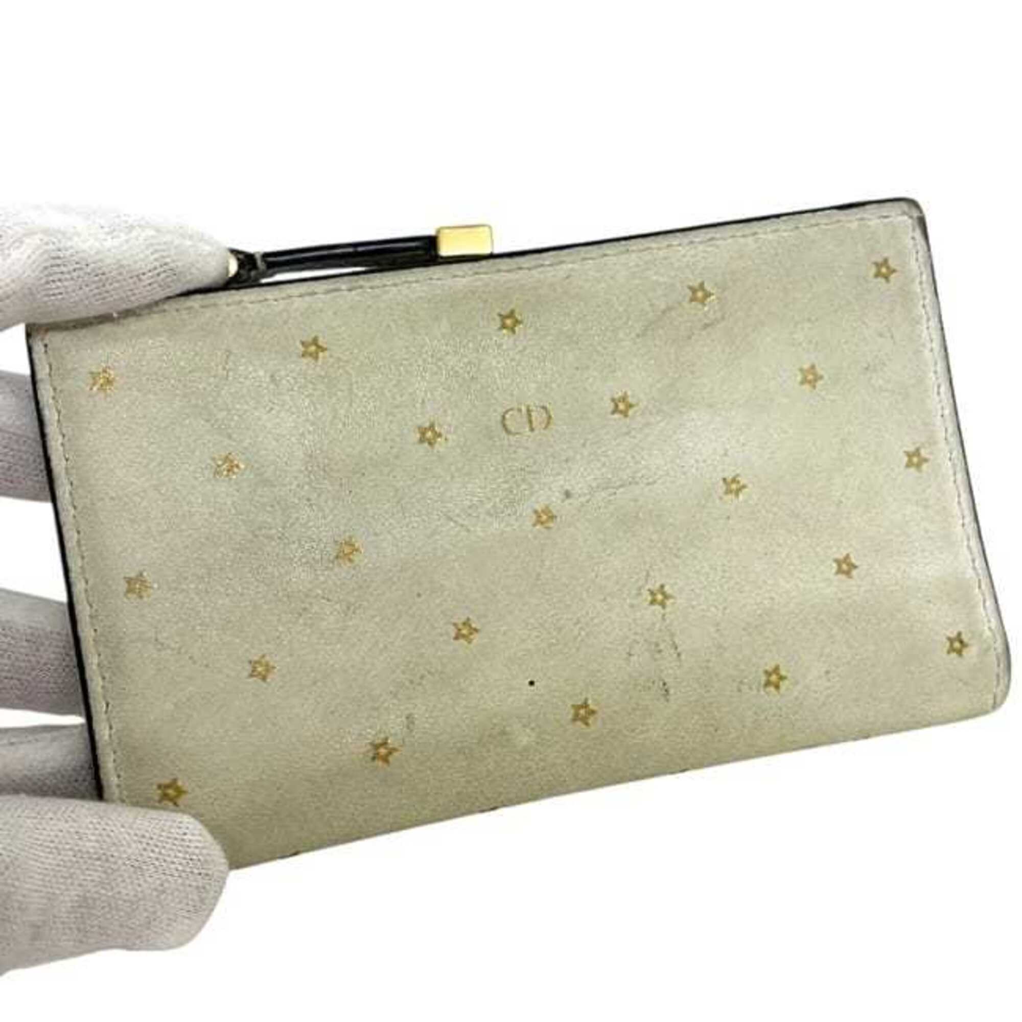 Christian Dior Beige Leather Wallet (Bi-Fold) (Pre-Owned)