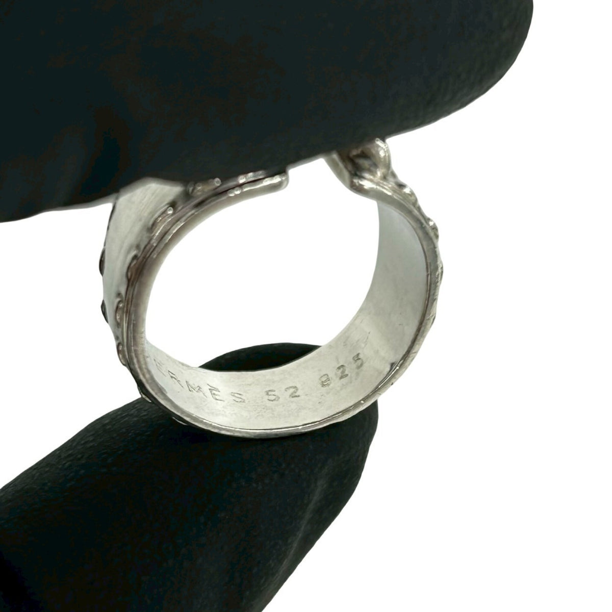 Hermes Silver Silver 925 Band Ring (Pre-Owned)