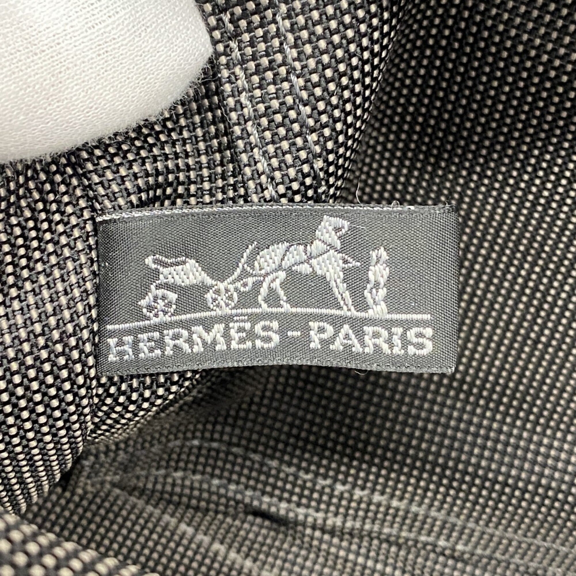 Hermes Gray Canvas Handbag (Pre-Owned)
