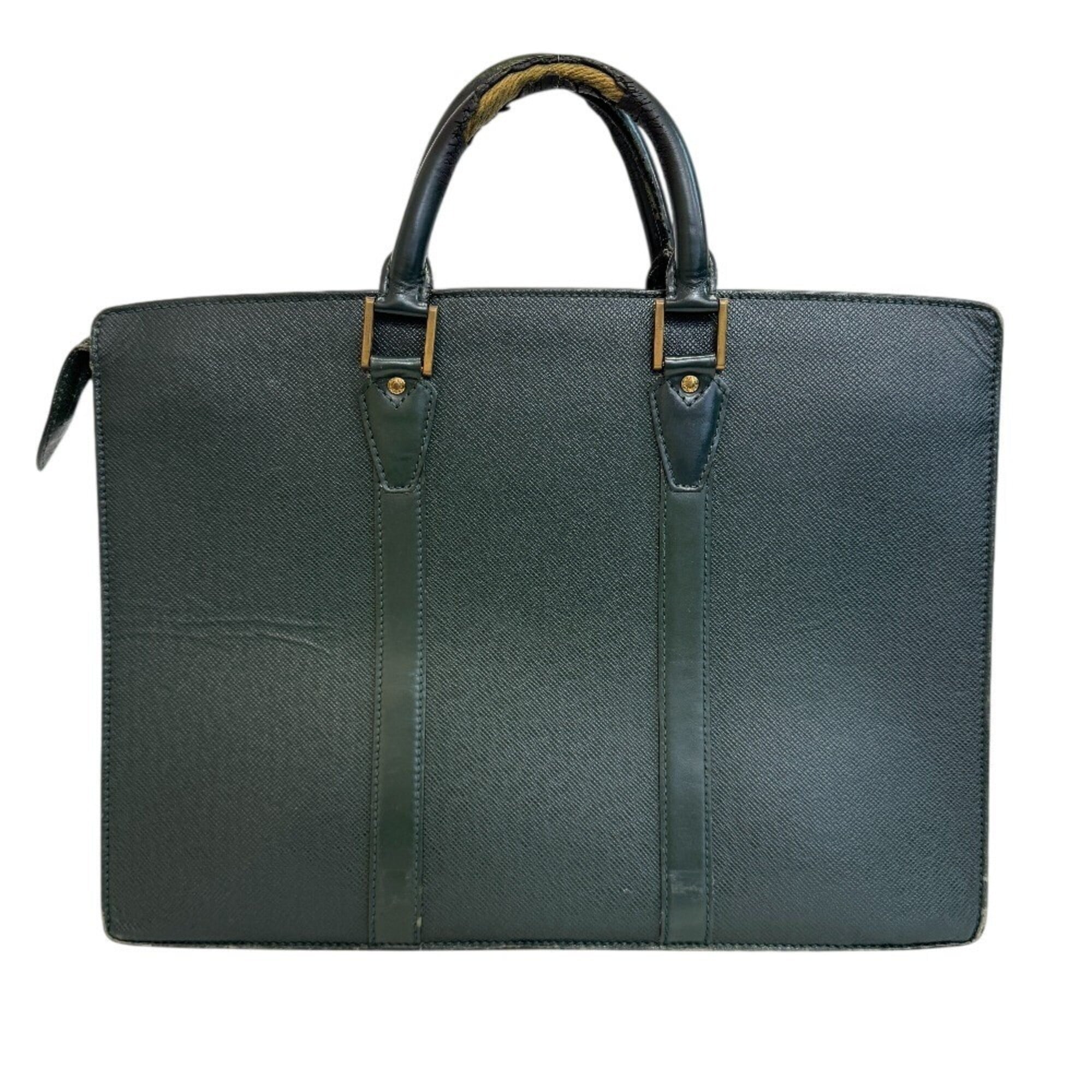 Louis Vuitton Taiga Green Taiga Leather Briefcase (Pre-Owned)