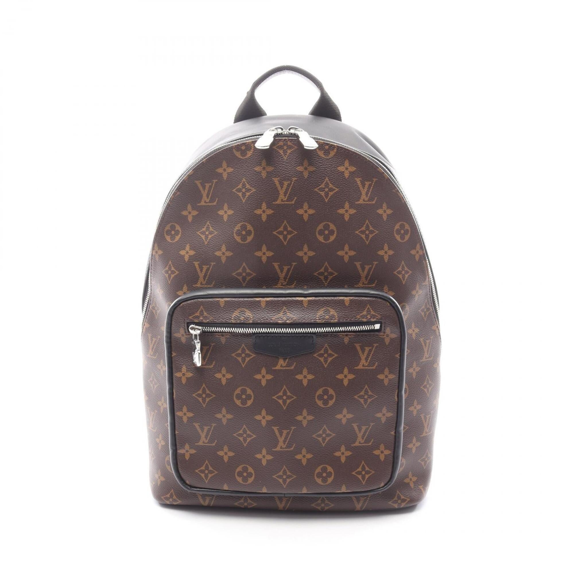 Louis Vuitton Black Brown Monogram Macassar Coated Canvas Pvc Monogram Leather Backpack Handbag (Pre-Owned)
